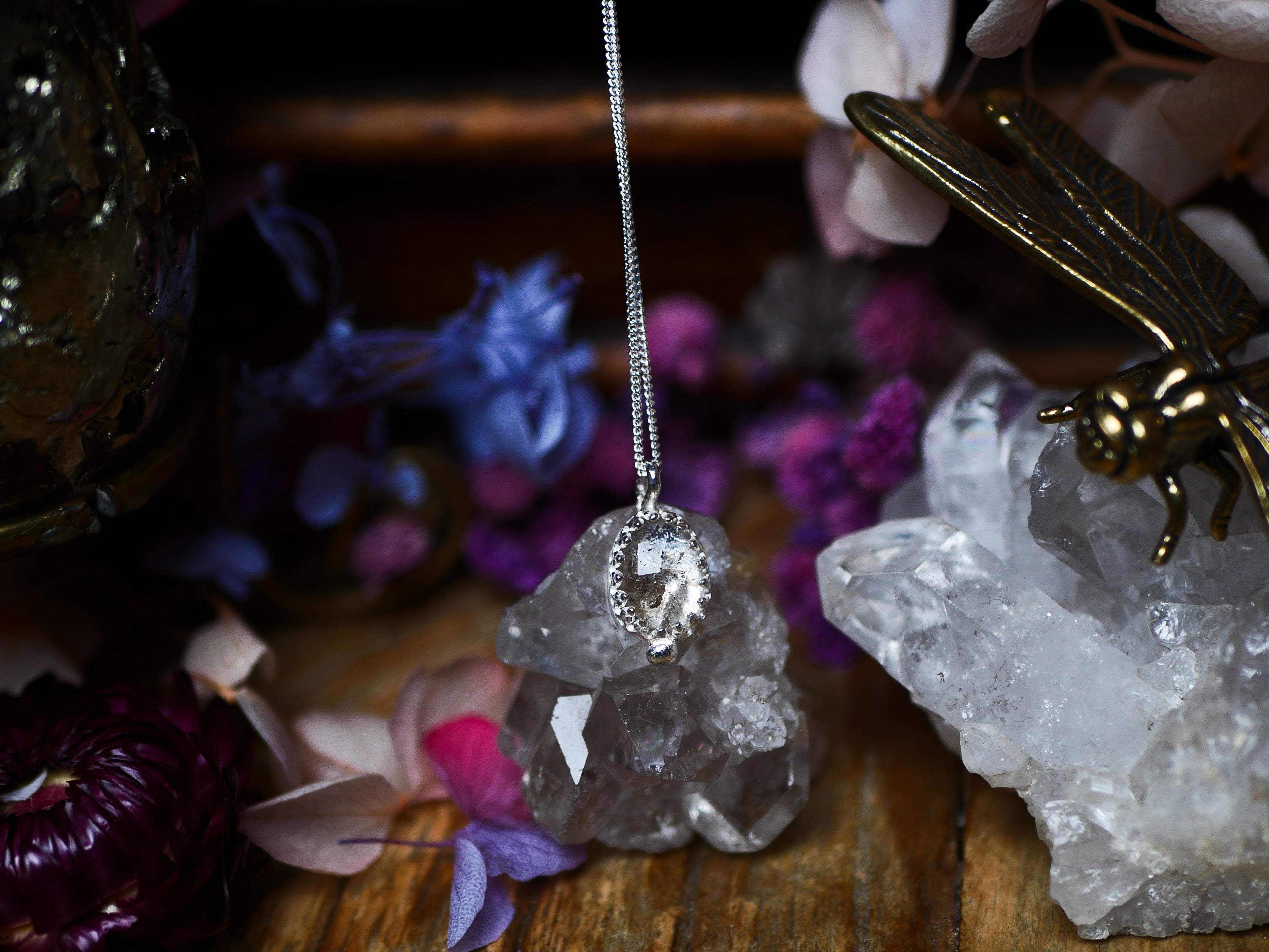 Collier "Simple" Diamant d'Herkimer - Argent 925