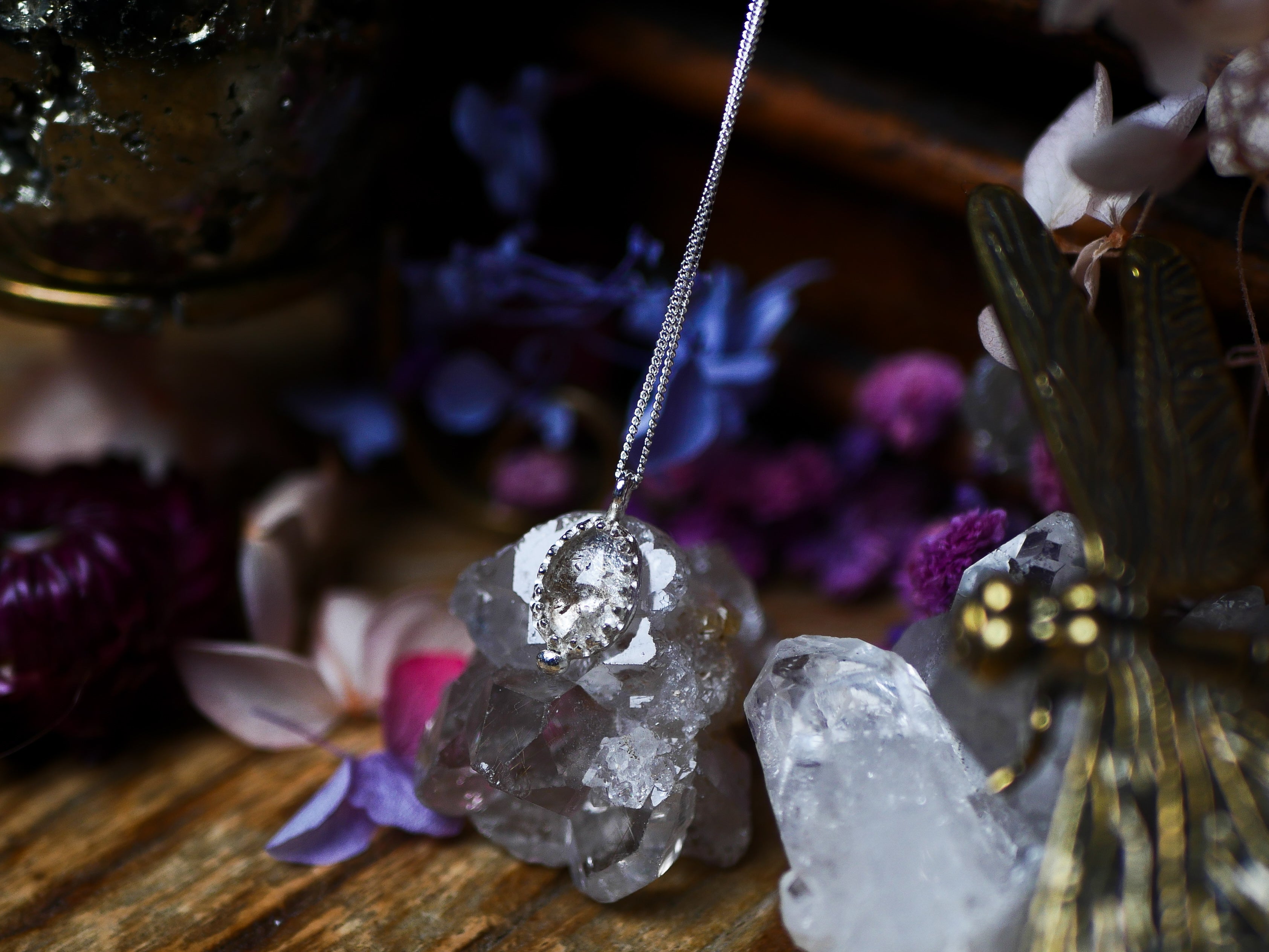 Collier "Simple" Diamant d'Herkimer - Argent 925