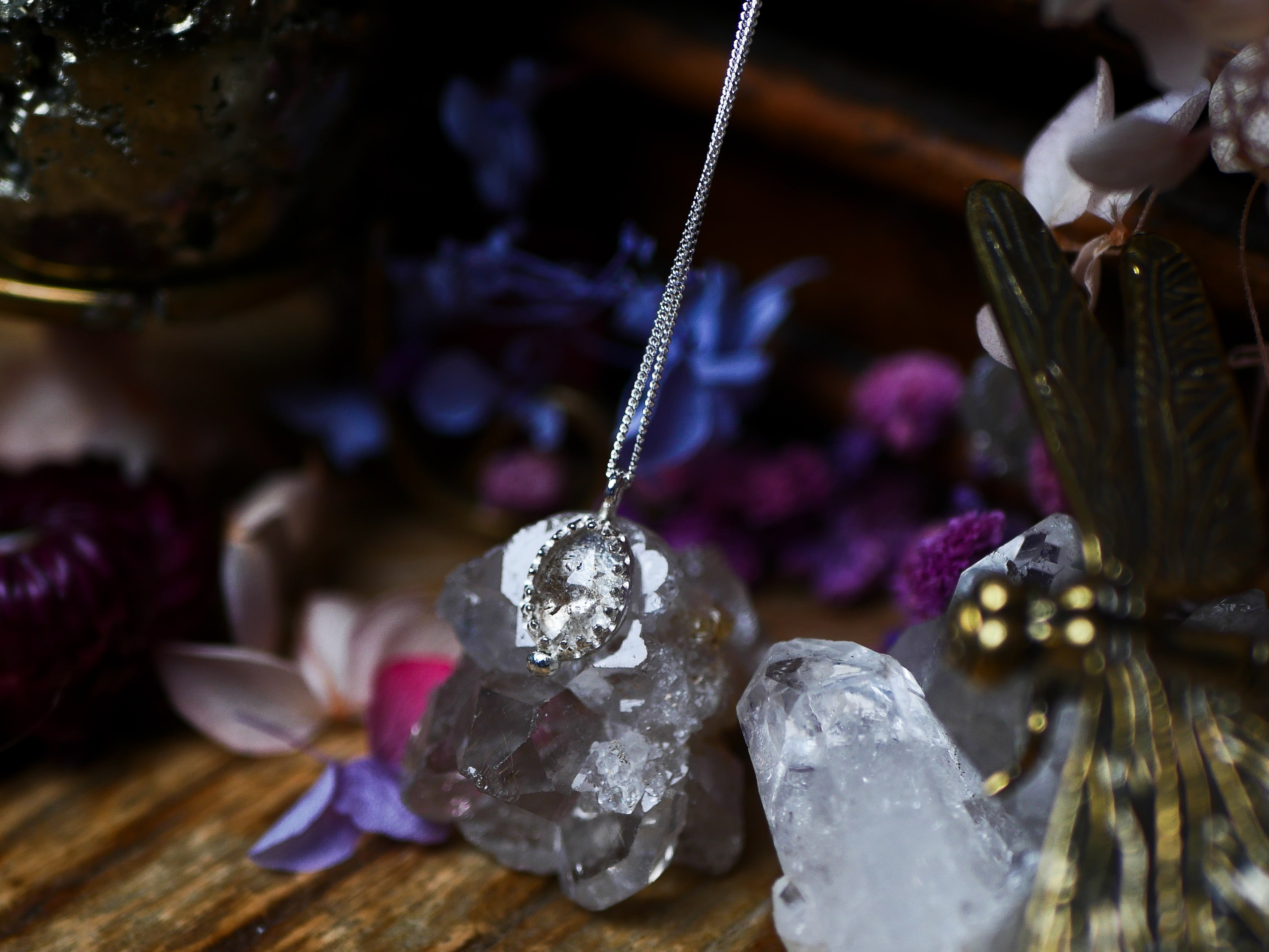 Collier "Simple" Diamant d'Herkimer - Argent 925