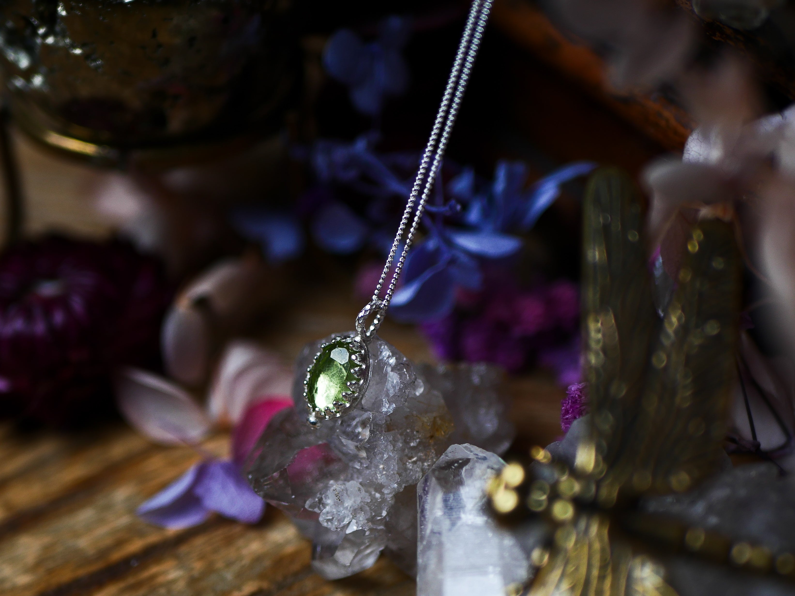 Collier "Simple" Péridot - Argent 925