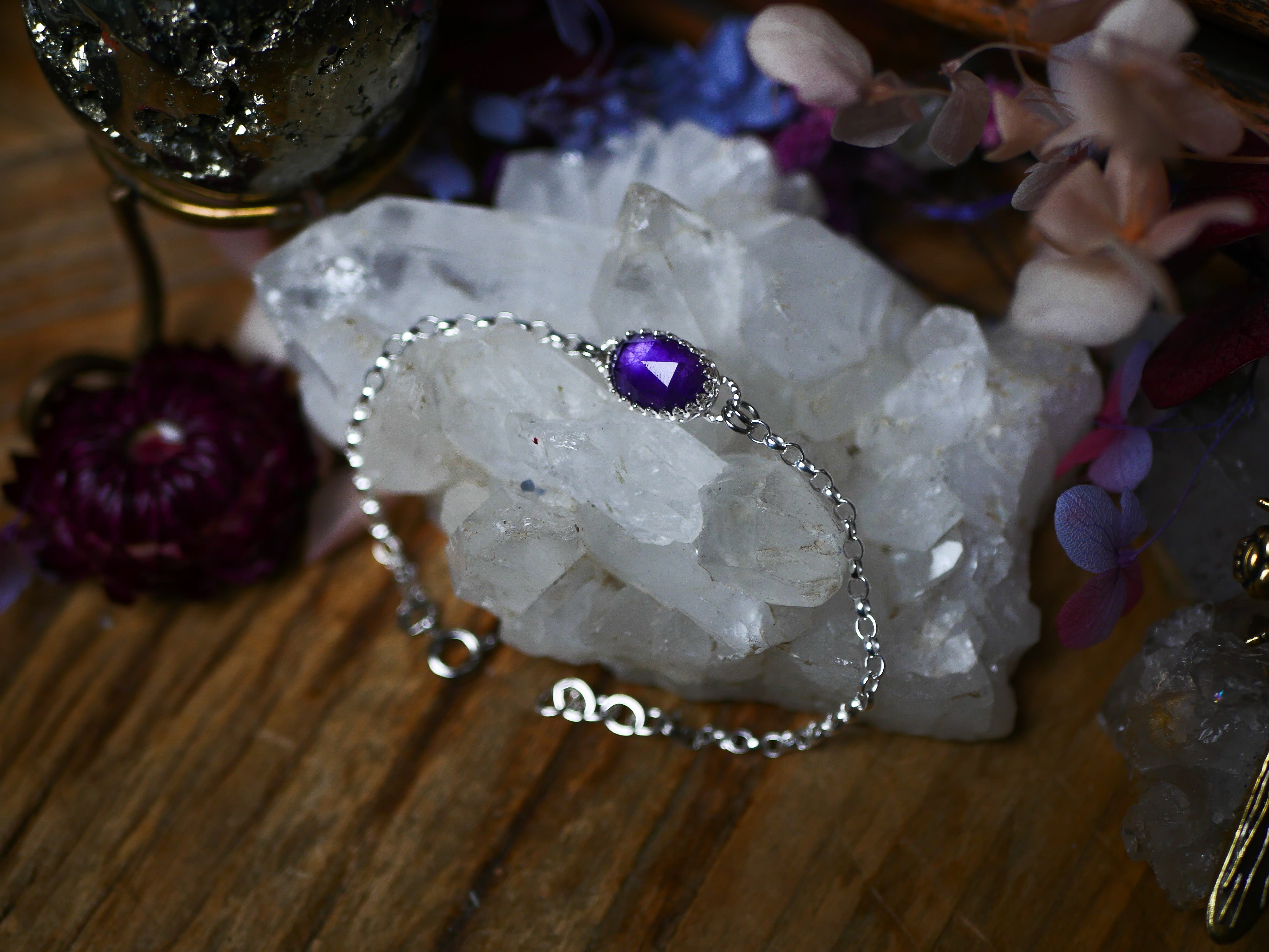 RÉSERVÉ NADIA - Bracelet Améthyste - Argent 925