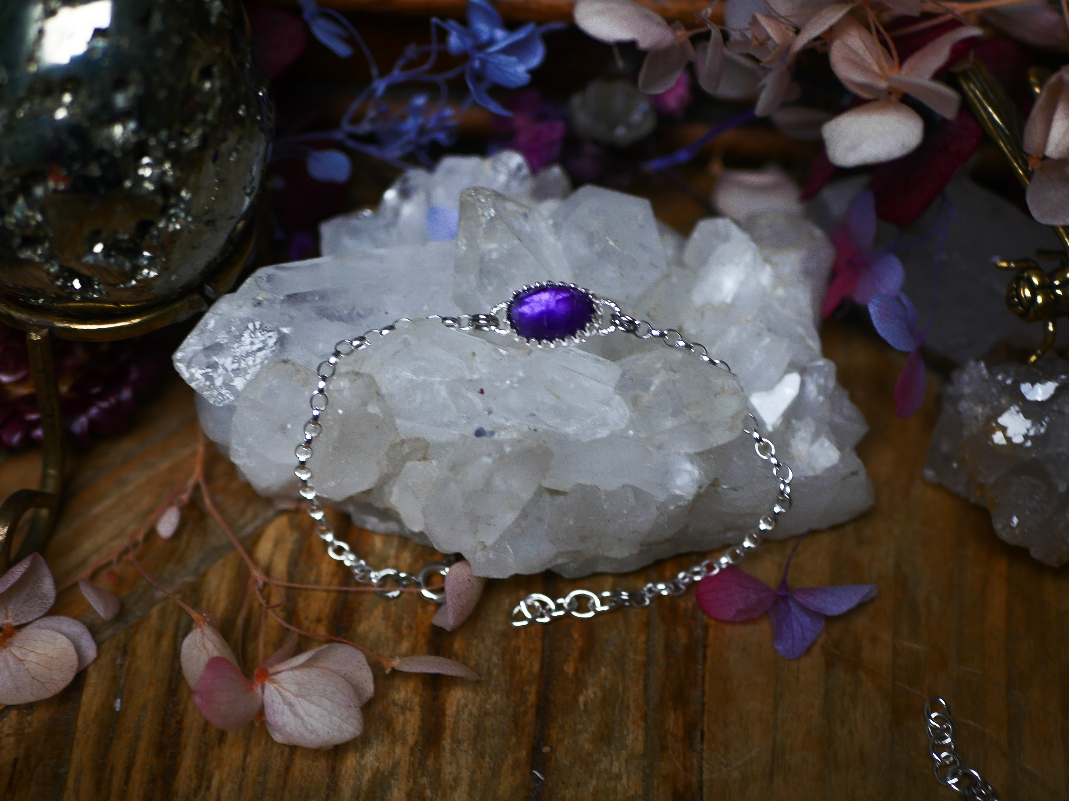 RÉSERVÉ NADIA - Bracelet Améthyste - Argent 925