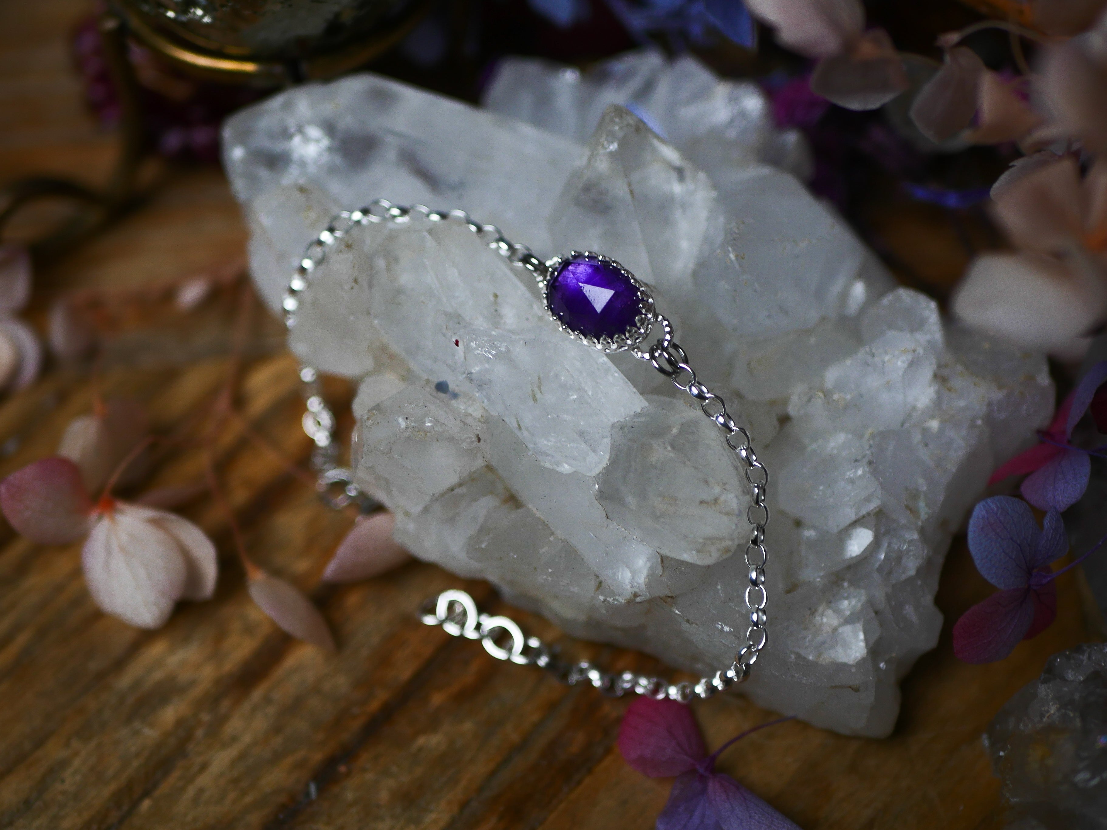 RÉSERVÉ NADIA - Bracelet Améthyste - Argent 925