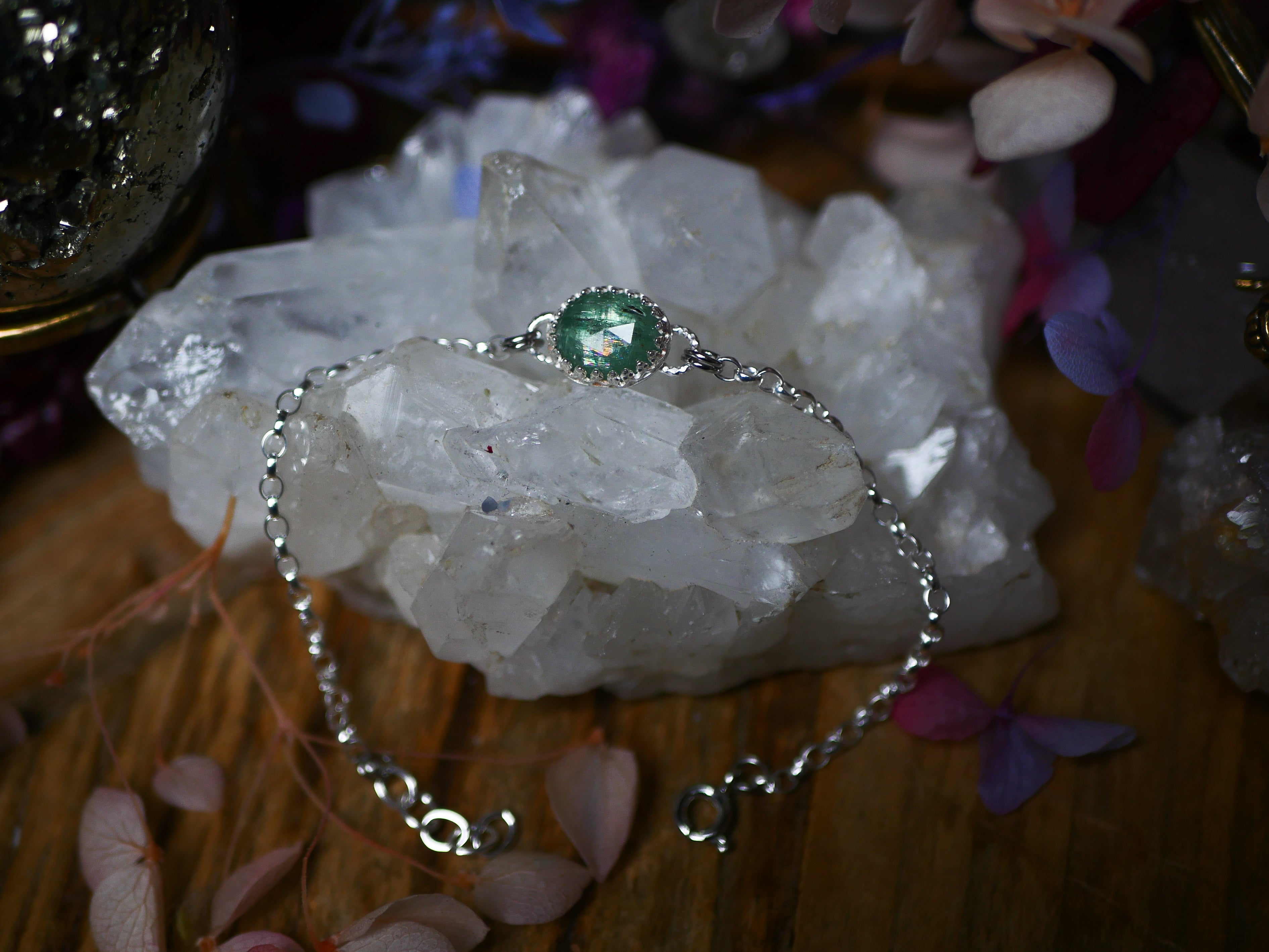 Bracelet Kyanite verte - Argent 925