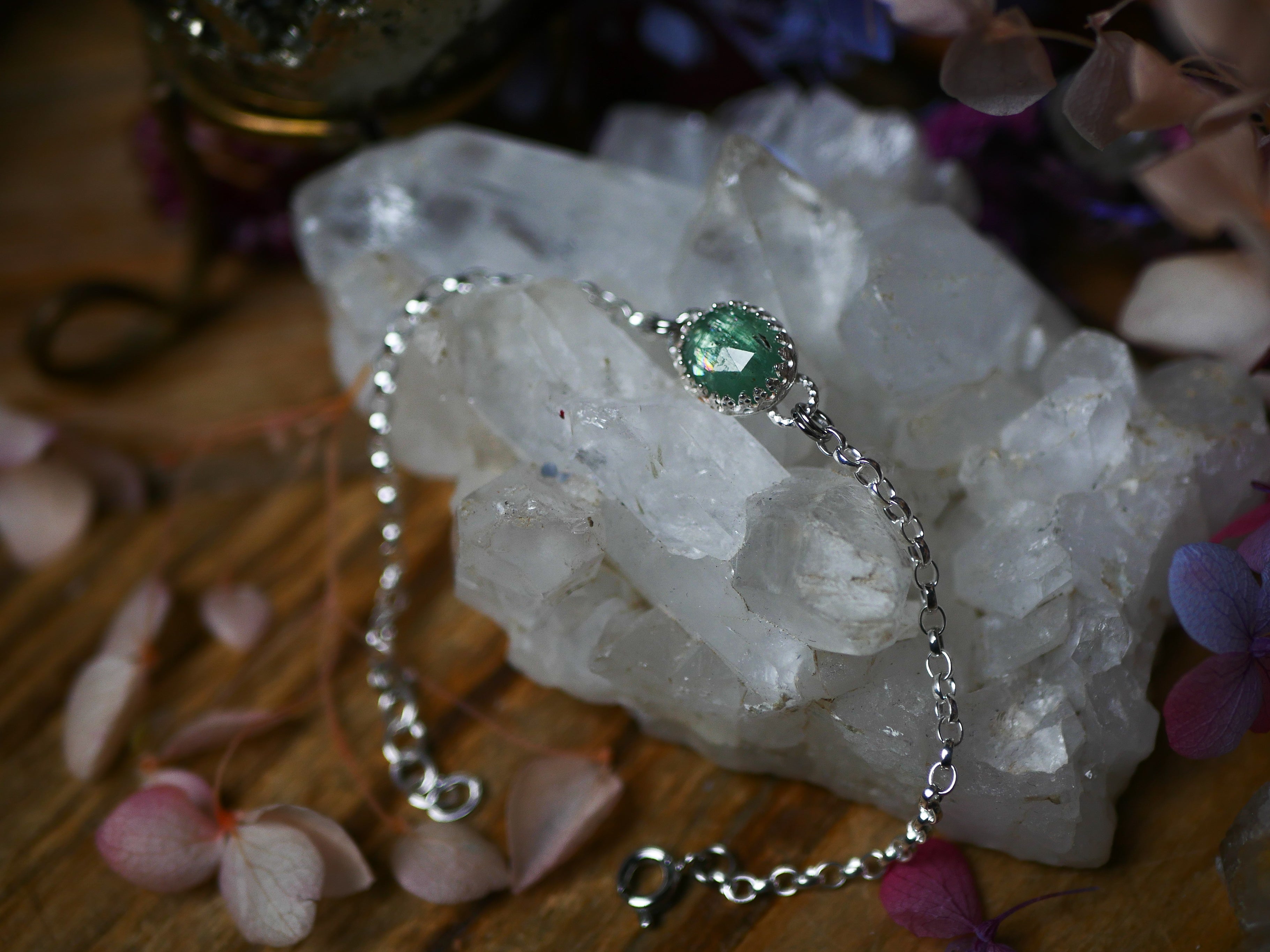 Bracelet Kyanite verte - Argent 925
