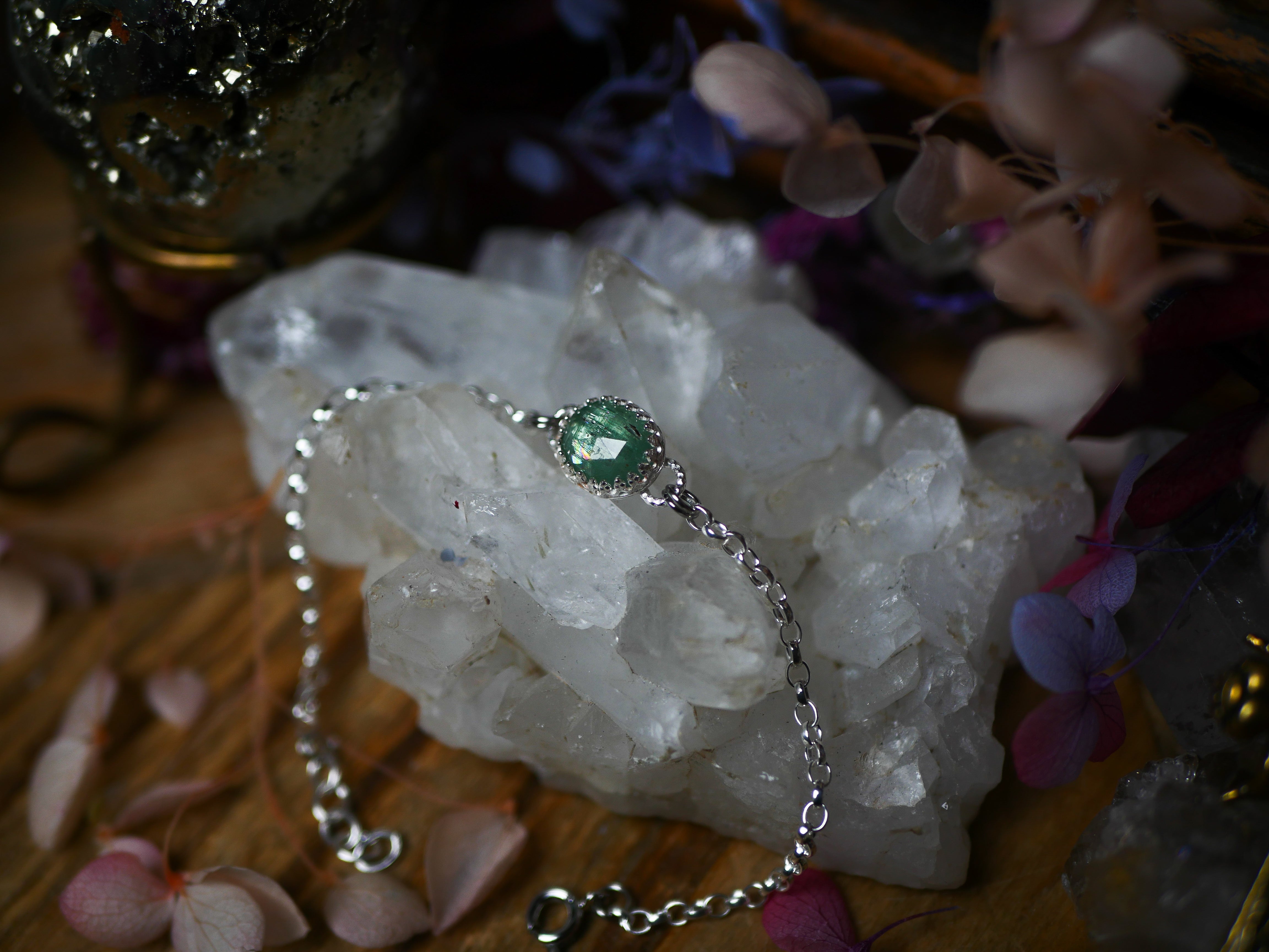 Bracelet Kyanite verte - Argent 925