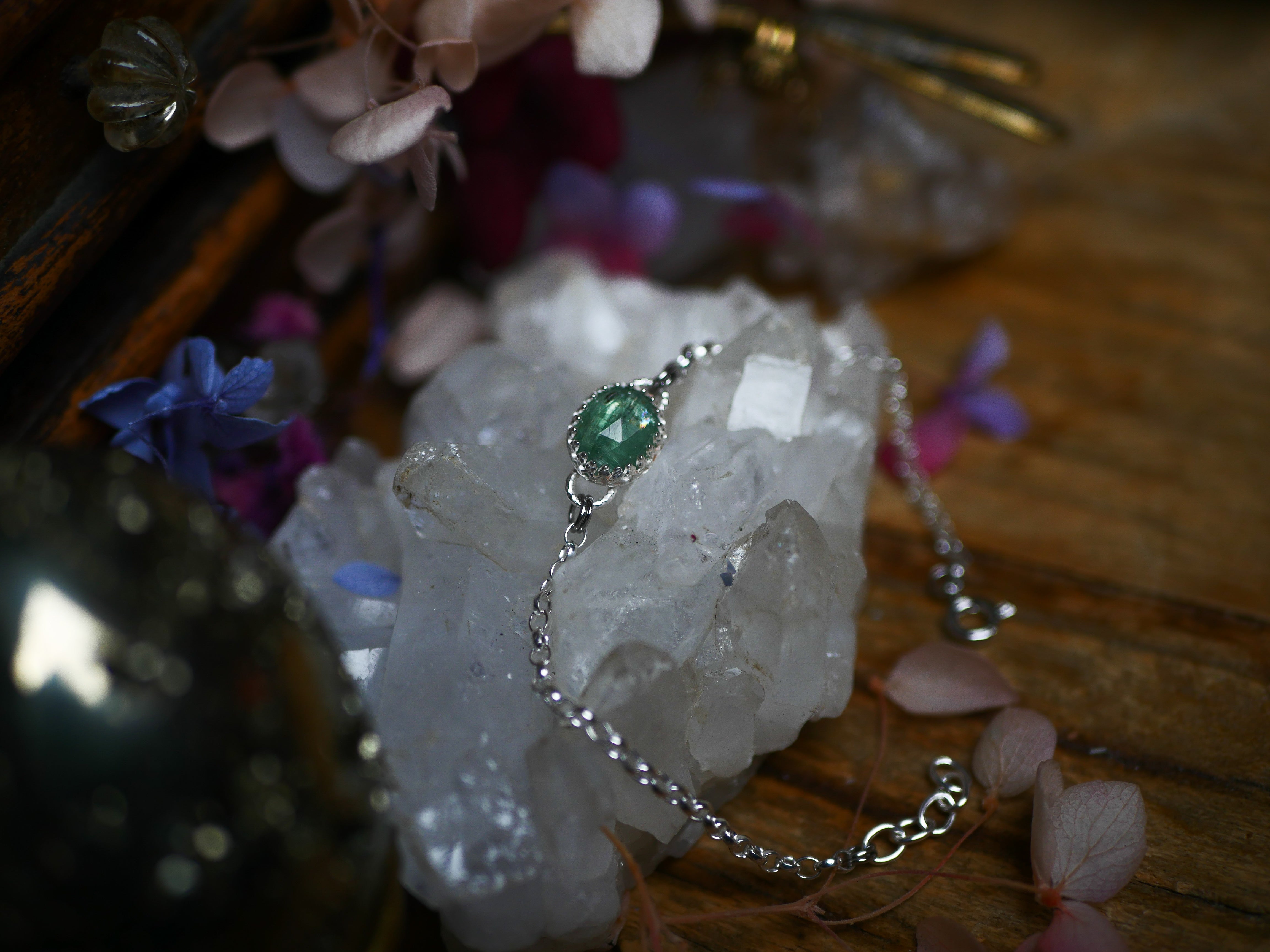 Bracelet Kyanite verte - Argent 925