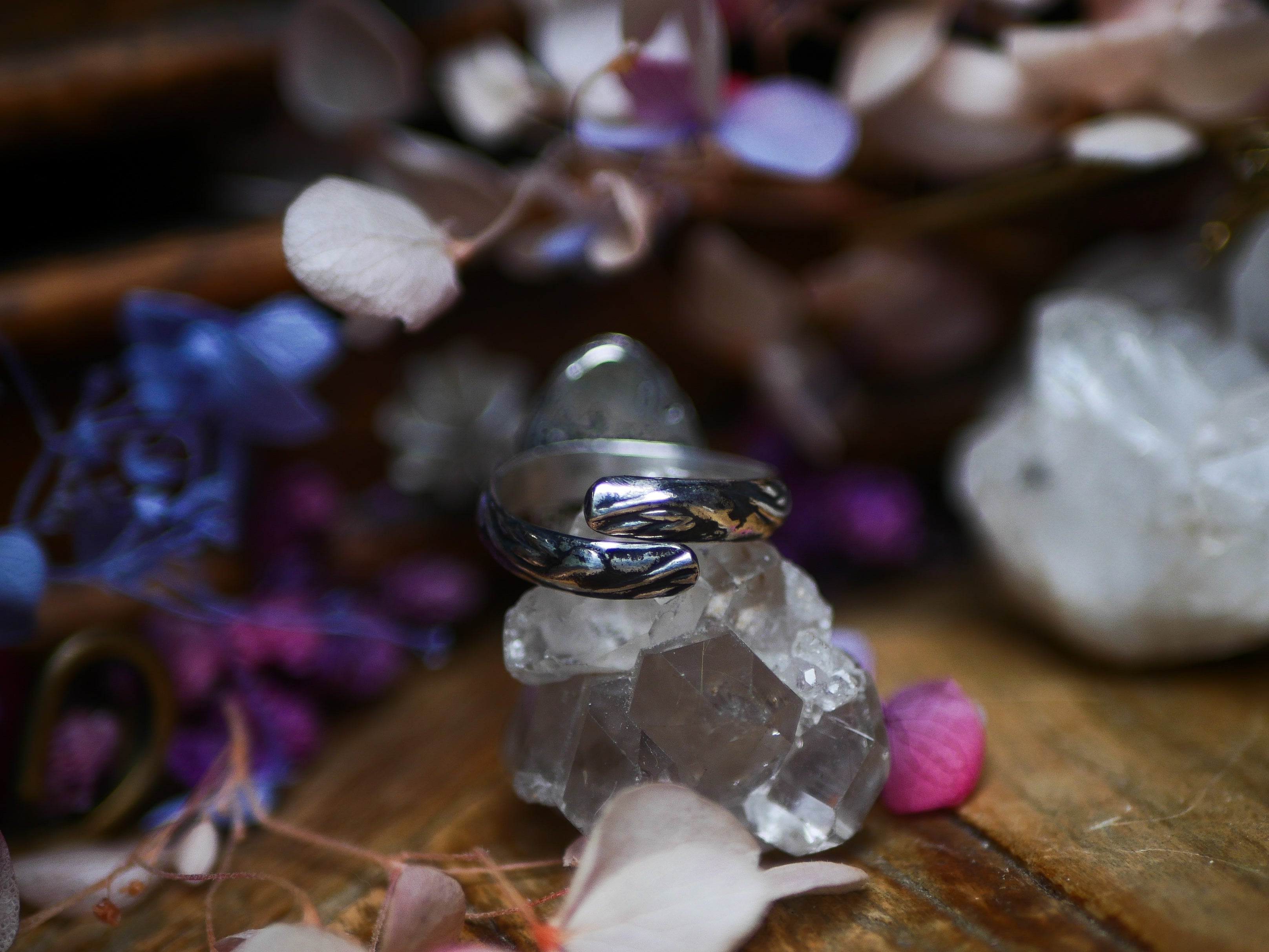 Bague réglable Grenat Rouge - Argent 925