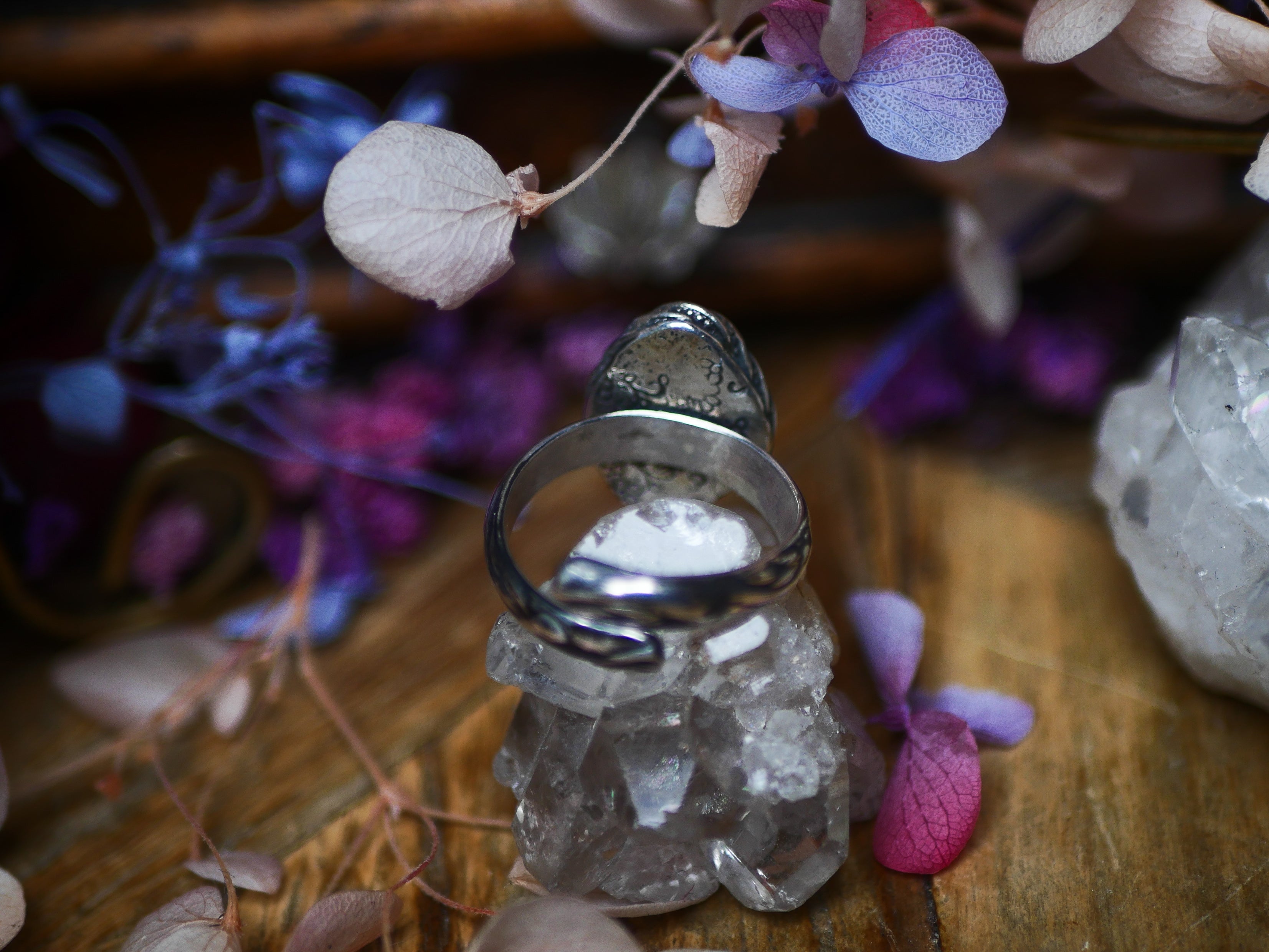 Bague réglable Grenat Rouge - Argent 925