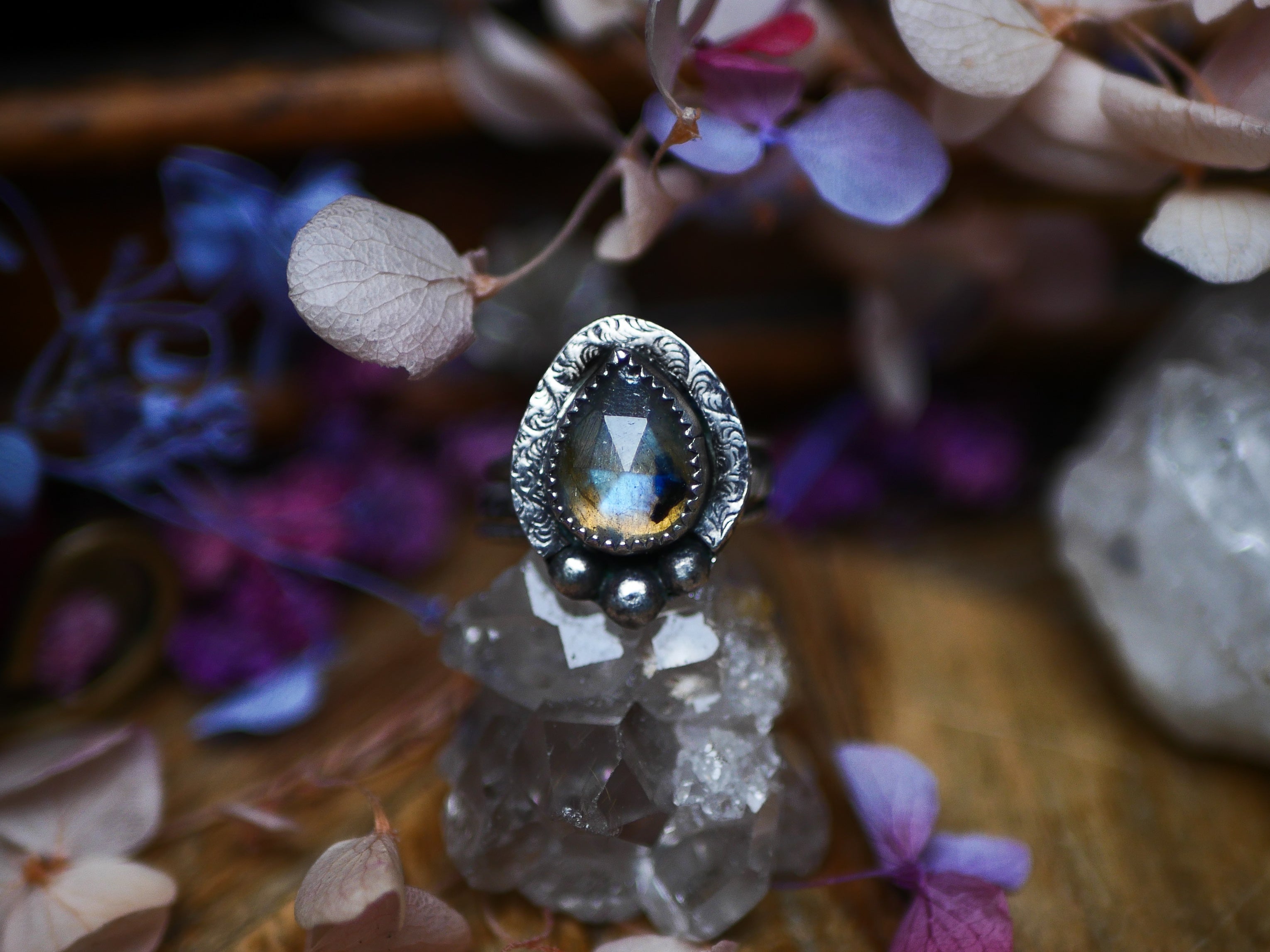 Bague réglable Labradorite II - Argent 925