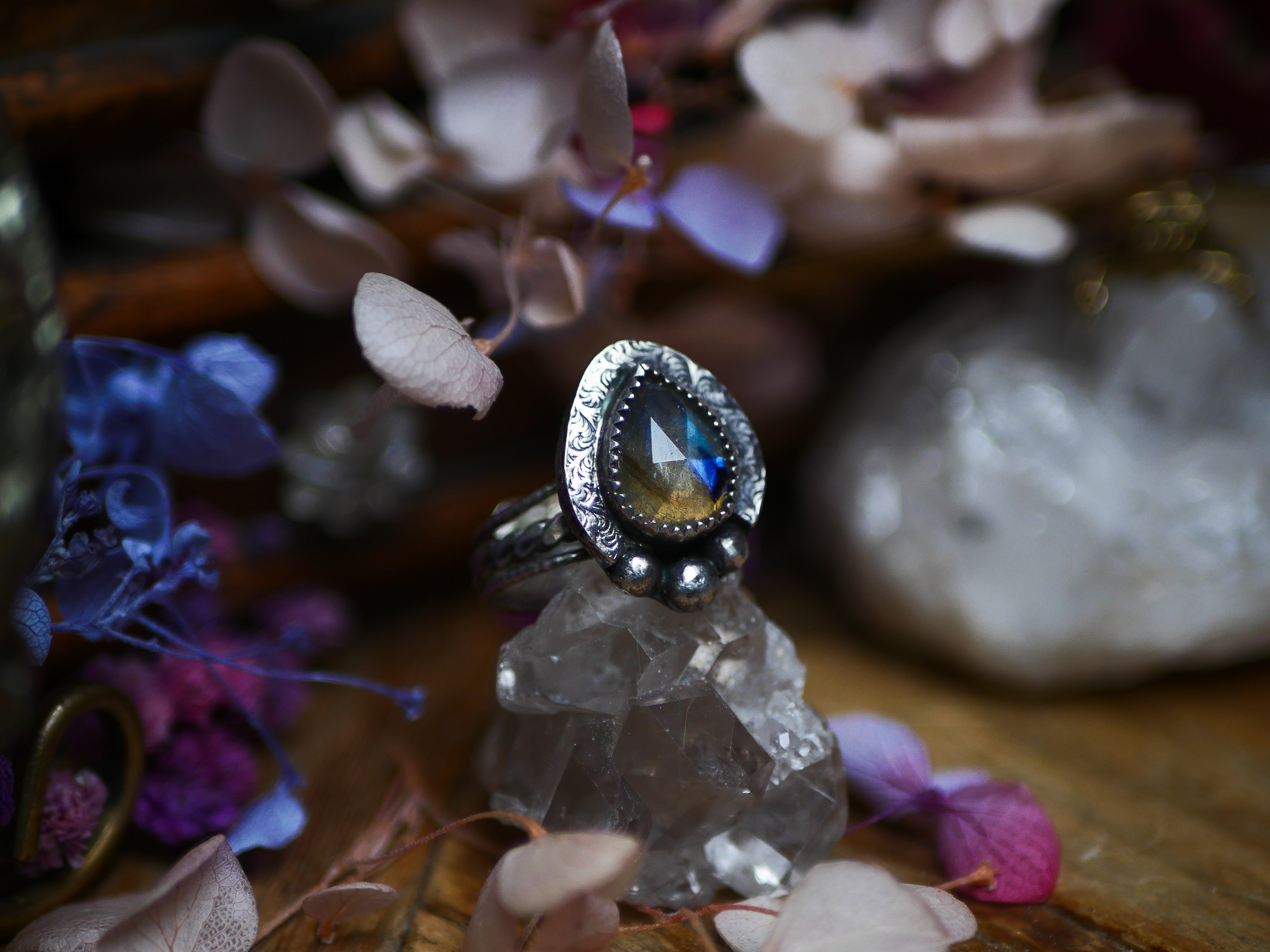 Bague réglable Labradorite II - Argent 925