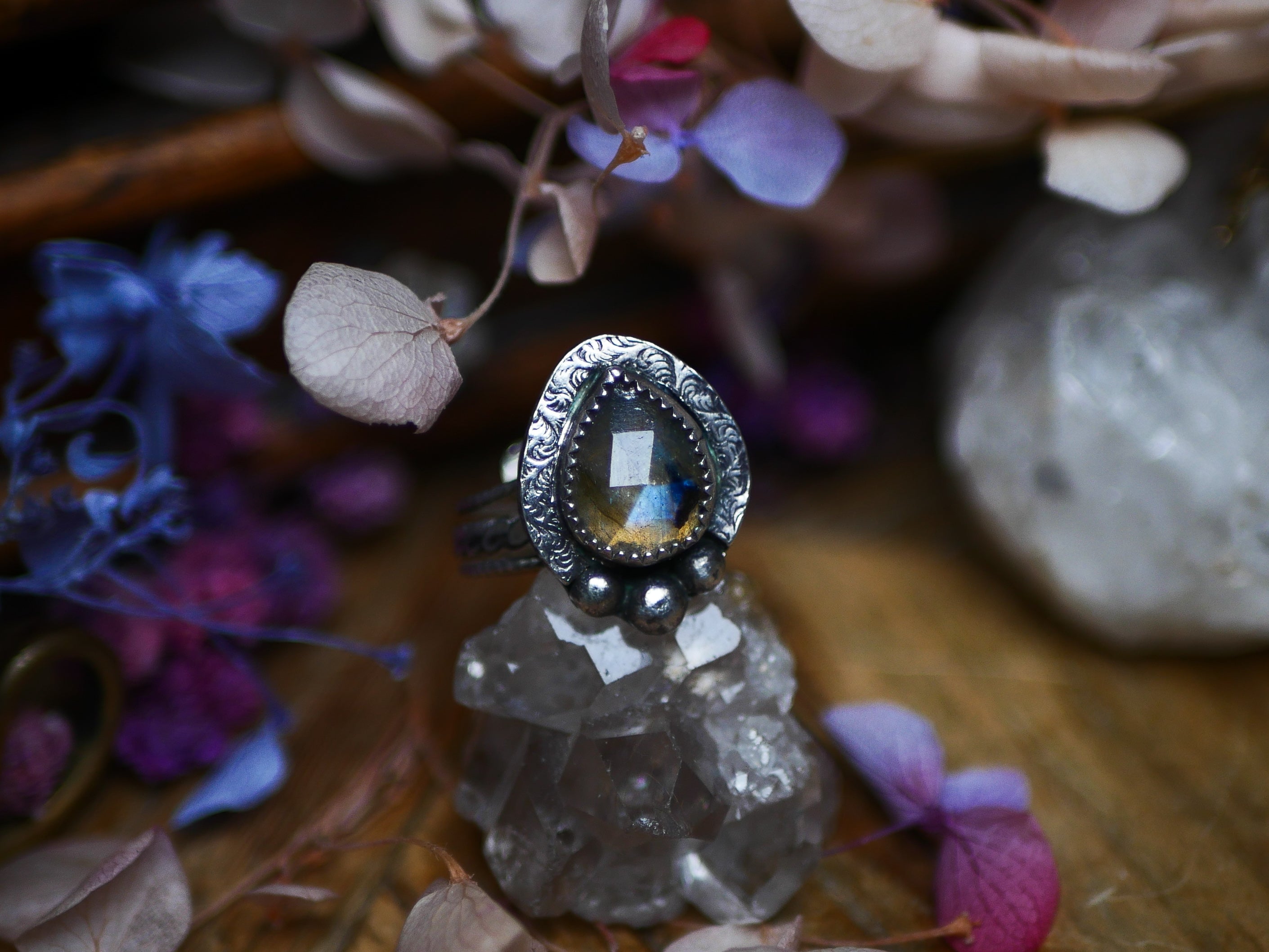 Bague réglable Labradorite II - Argent 925