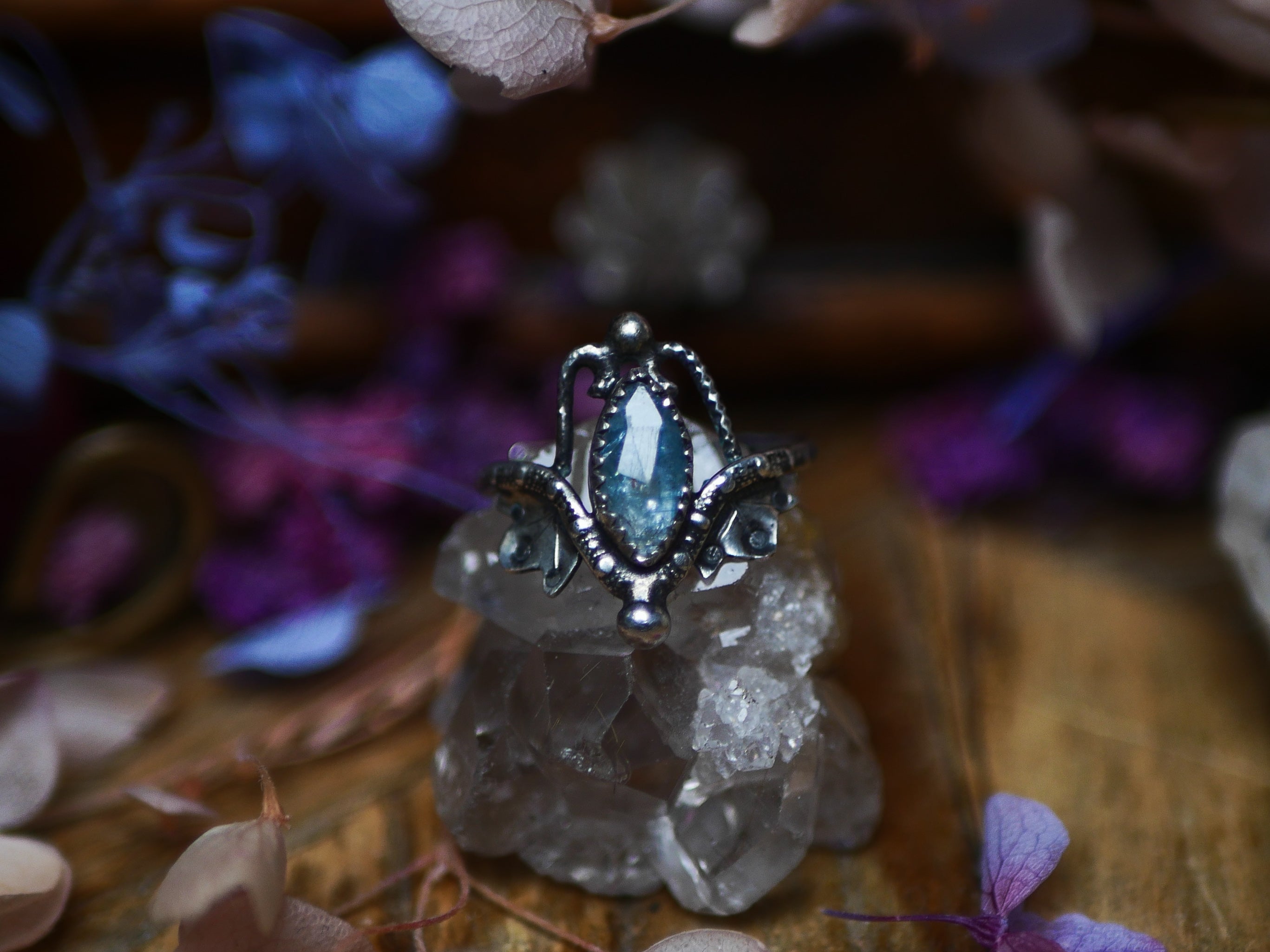 Bague réglable Kyanite bleue - Argent 925