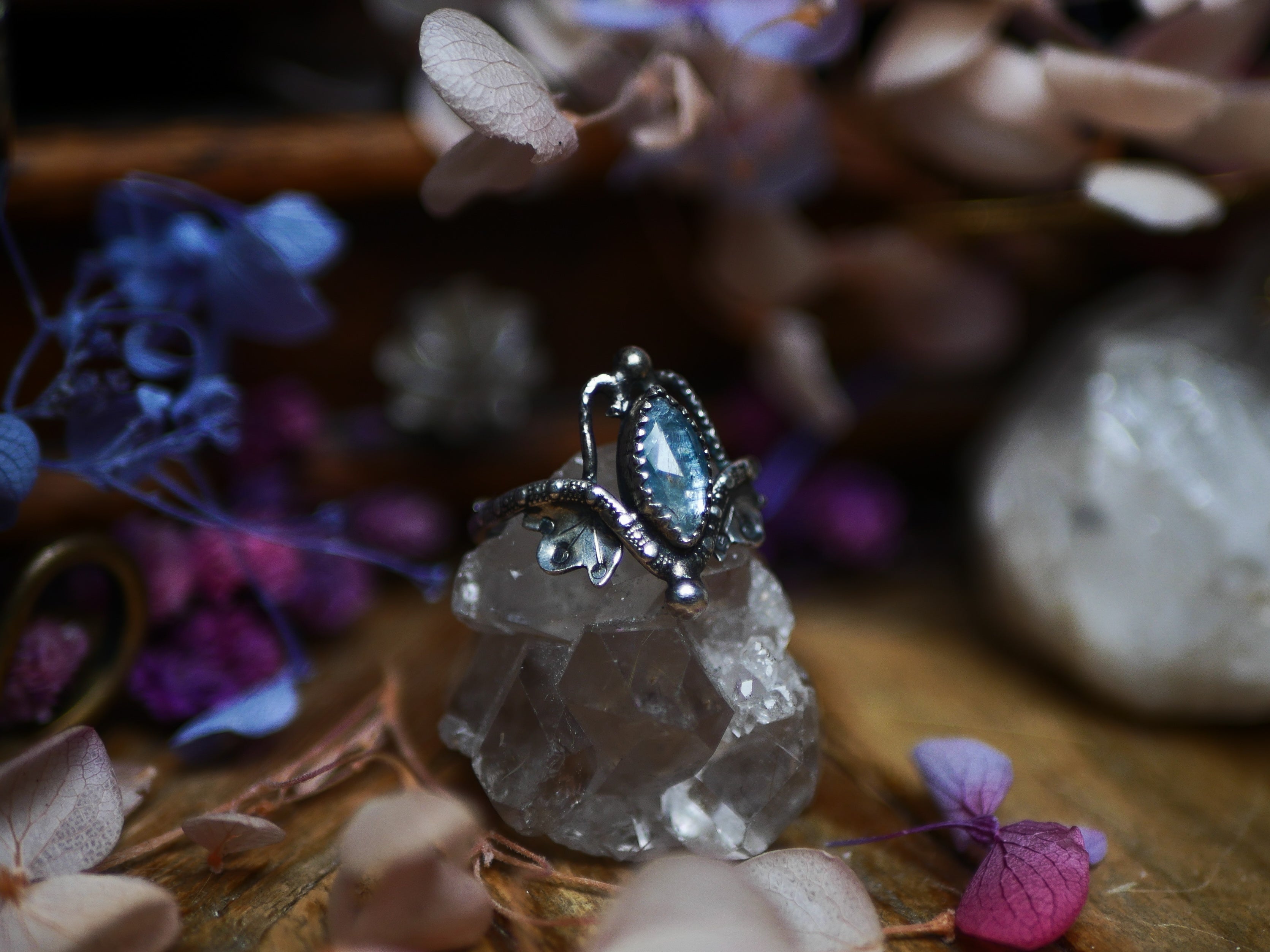 Bague réglable Kyanite bleue - Argent 925