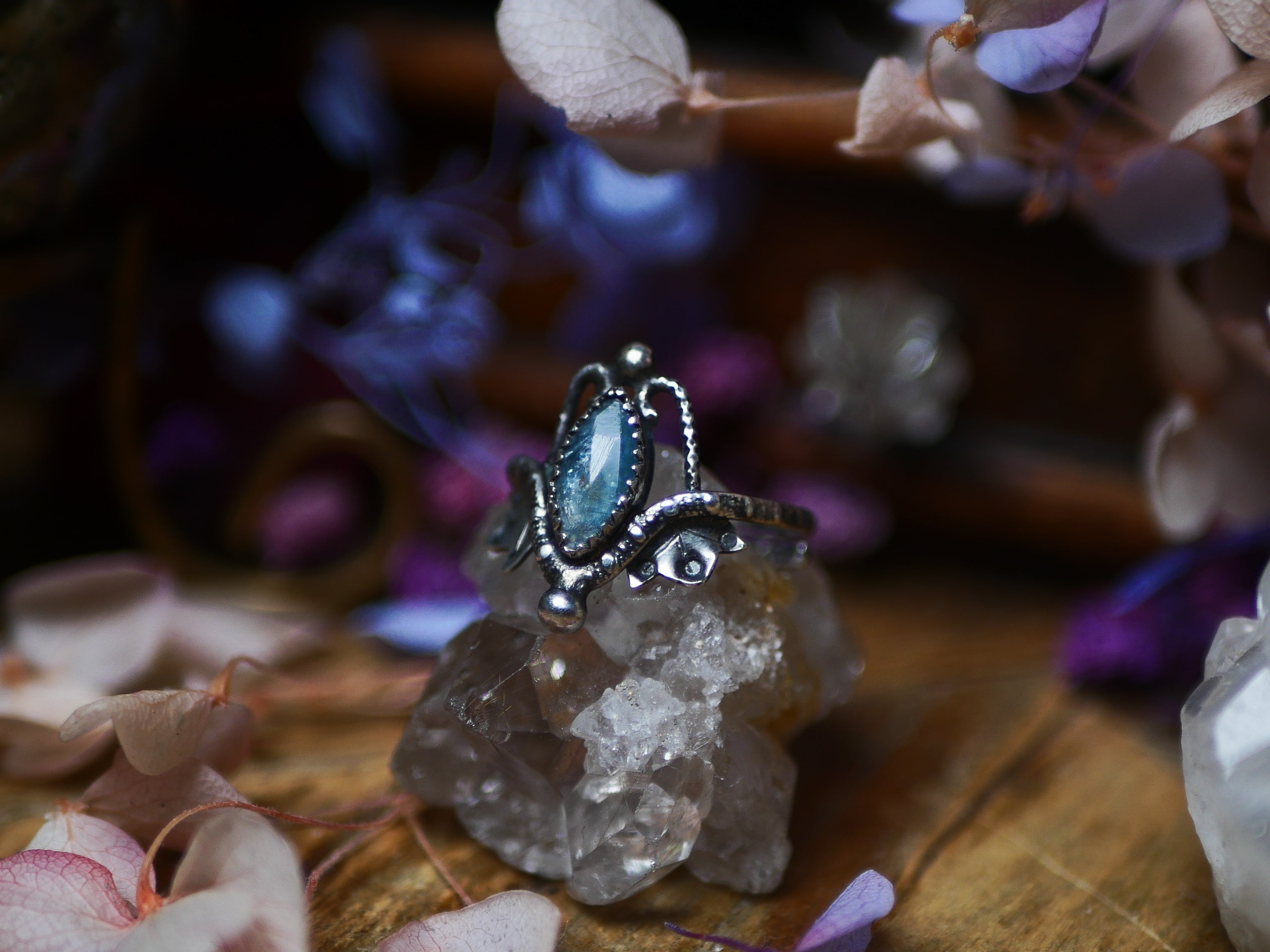 Bague réglable Kyanite bleue - Argent 925