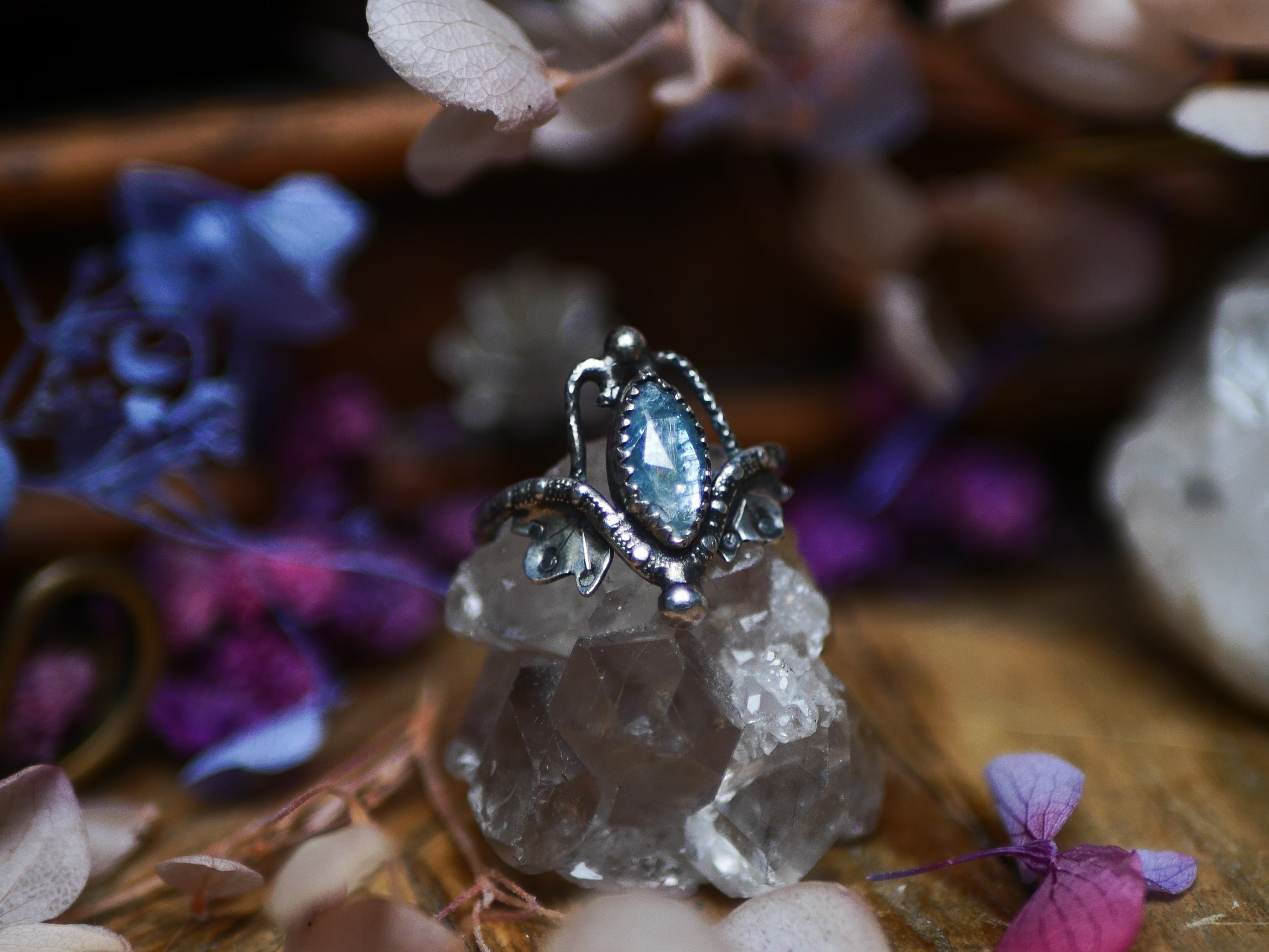 Bague réglable Kyanite bleue - Argent 925