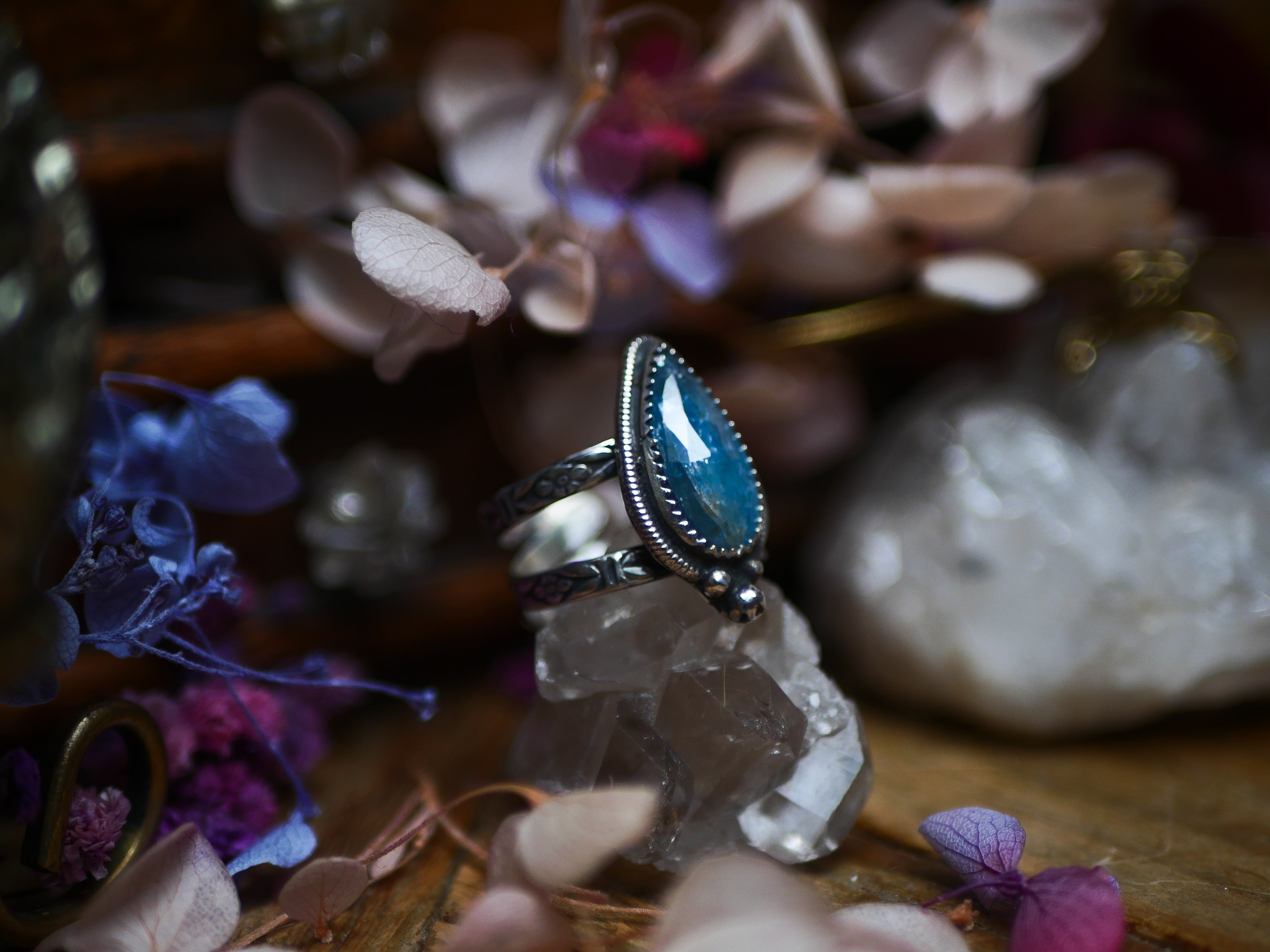 Bague réglable Kyanite bleue - Argent 925