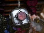 Charger l&#39;image dans la galerie, Talisman réversible - Quartz Rose &amp; Diamant d&#39;Herkimer- Argent 925
