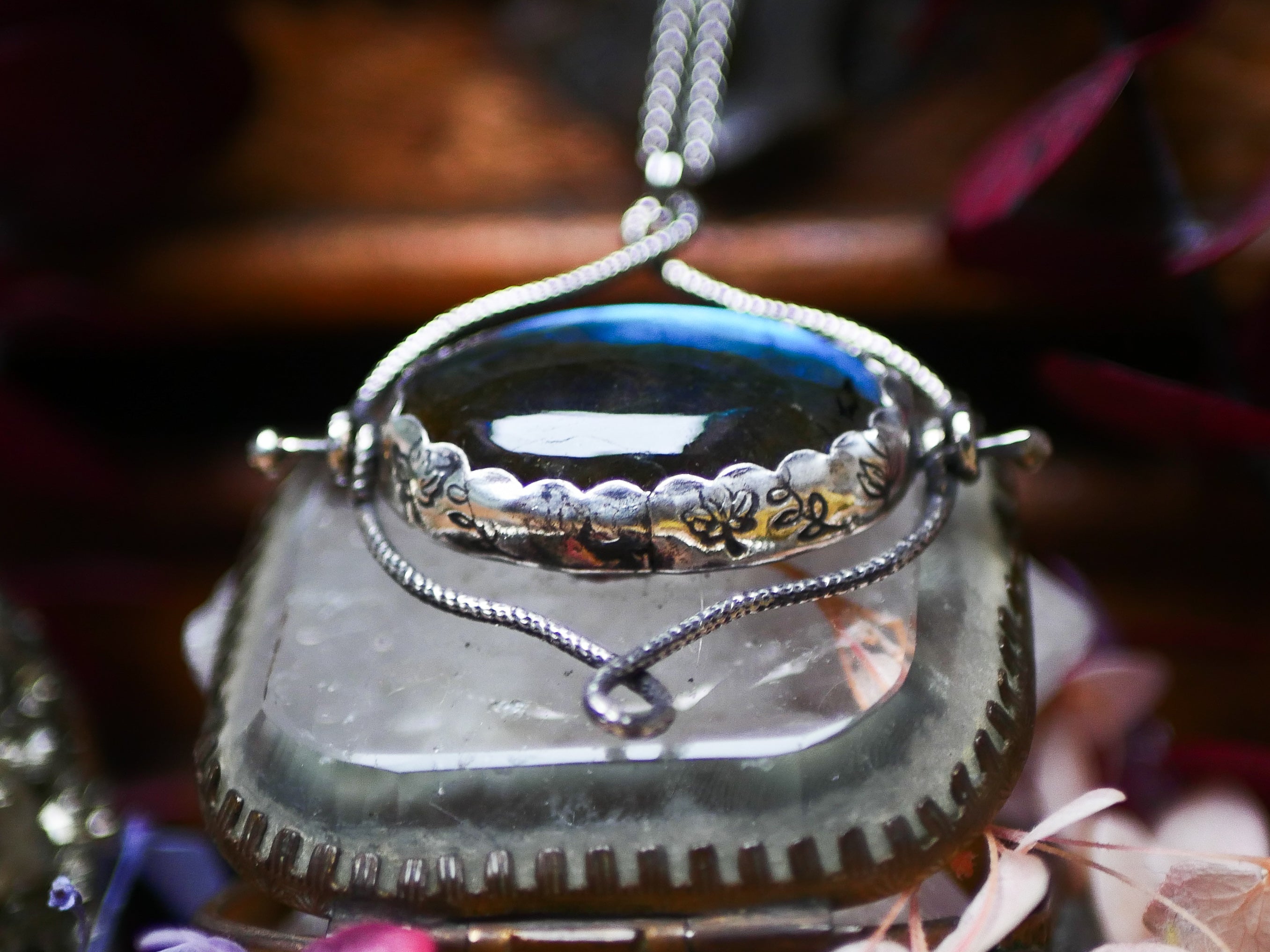 Talisman réversible - Labradorite & Péridot - Argent 925