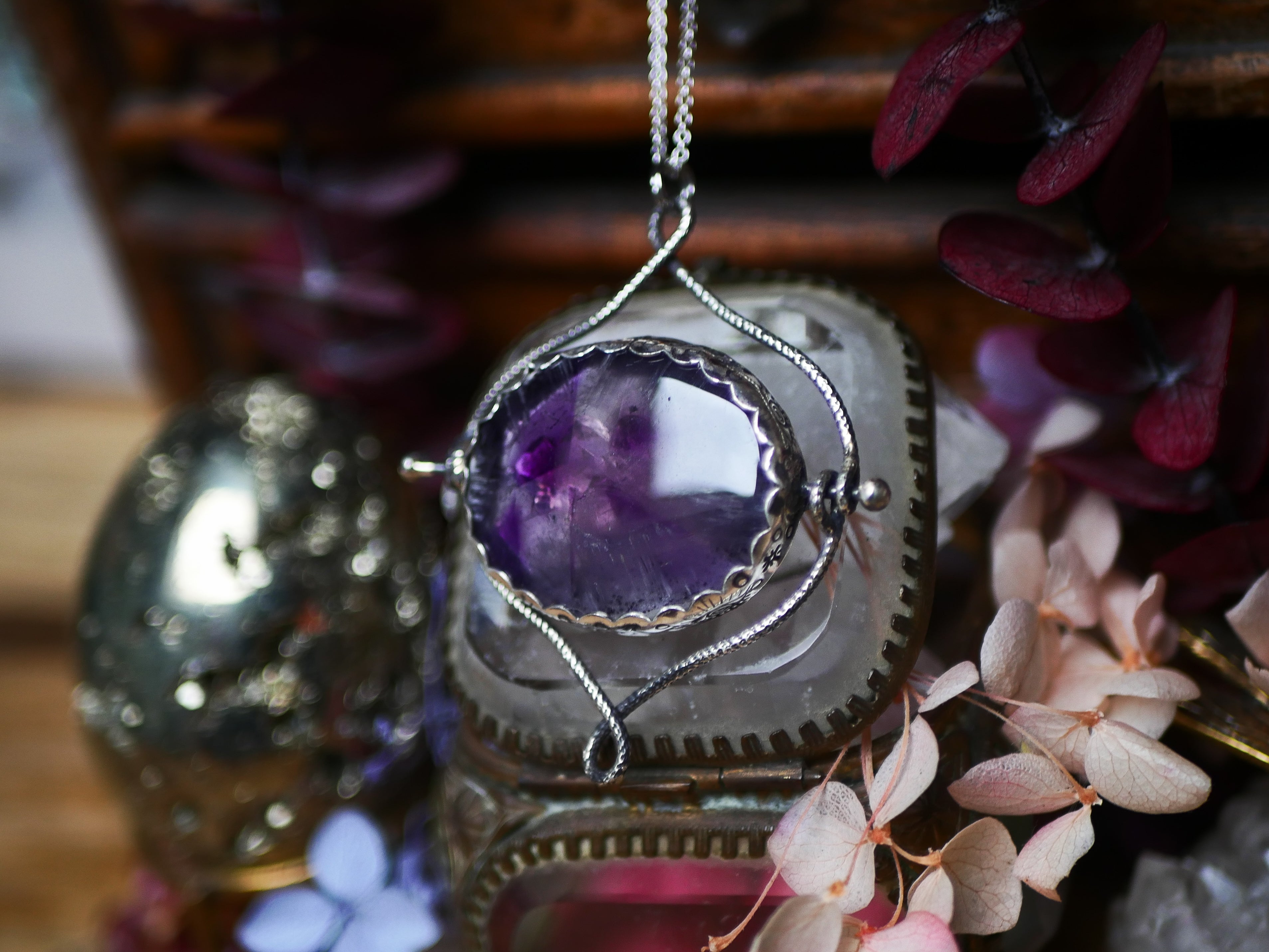 Talisman réversible - Améthyste Trapiche & Super Seven - Argent 925