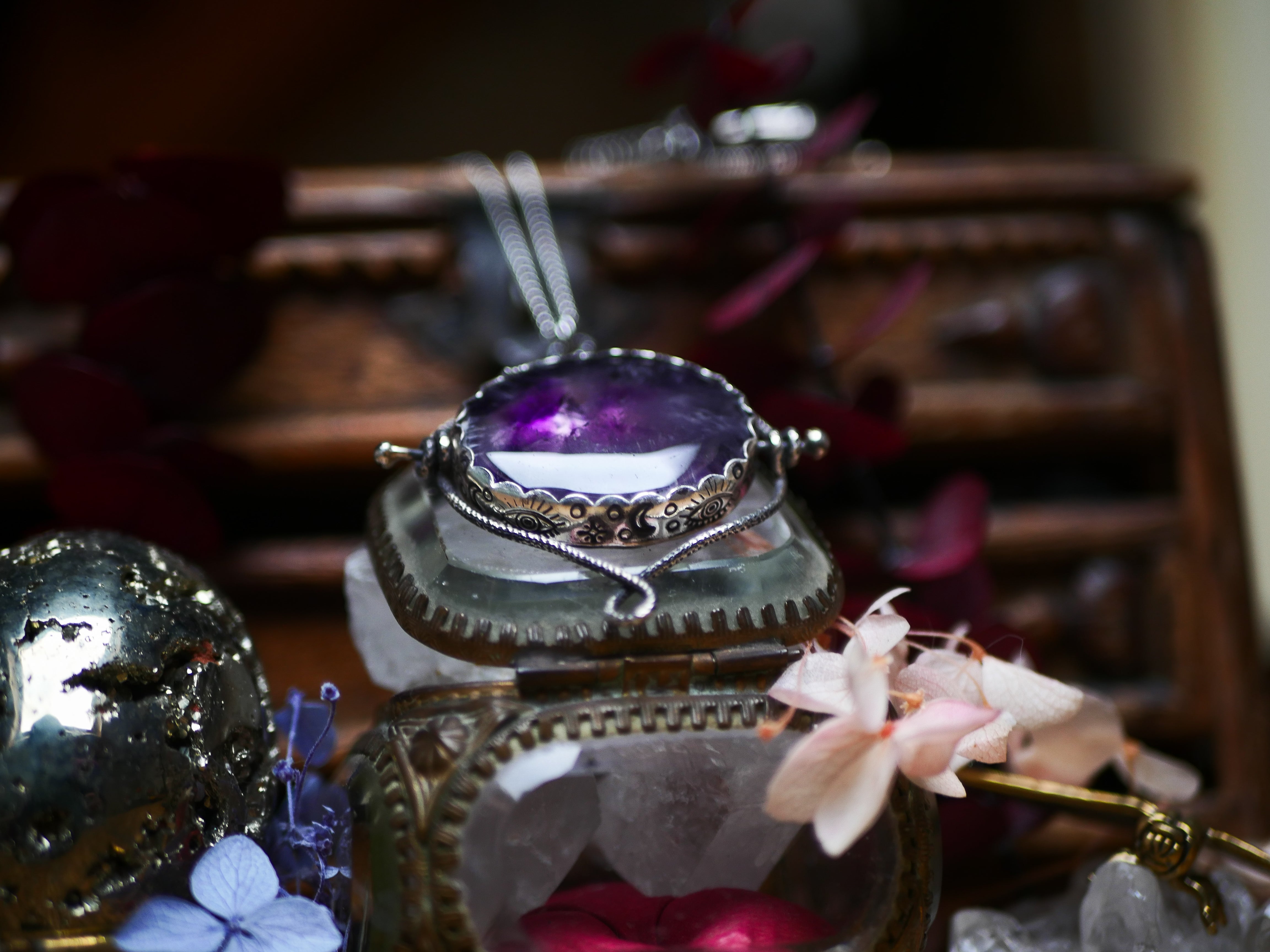 Talisman réversible - Améthyste Trapiche & Super Seven - Argent 925