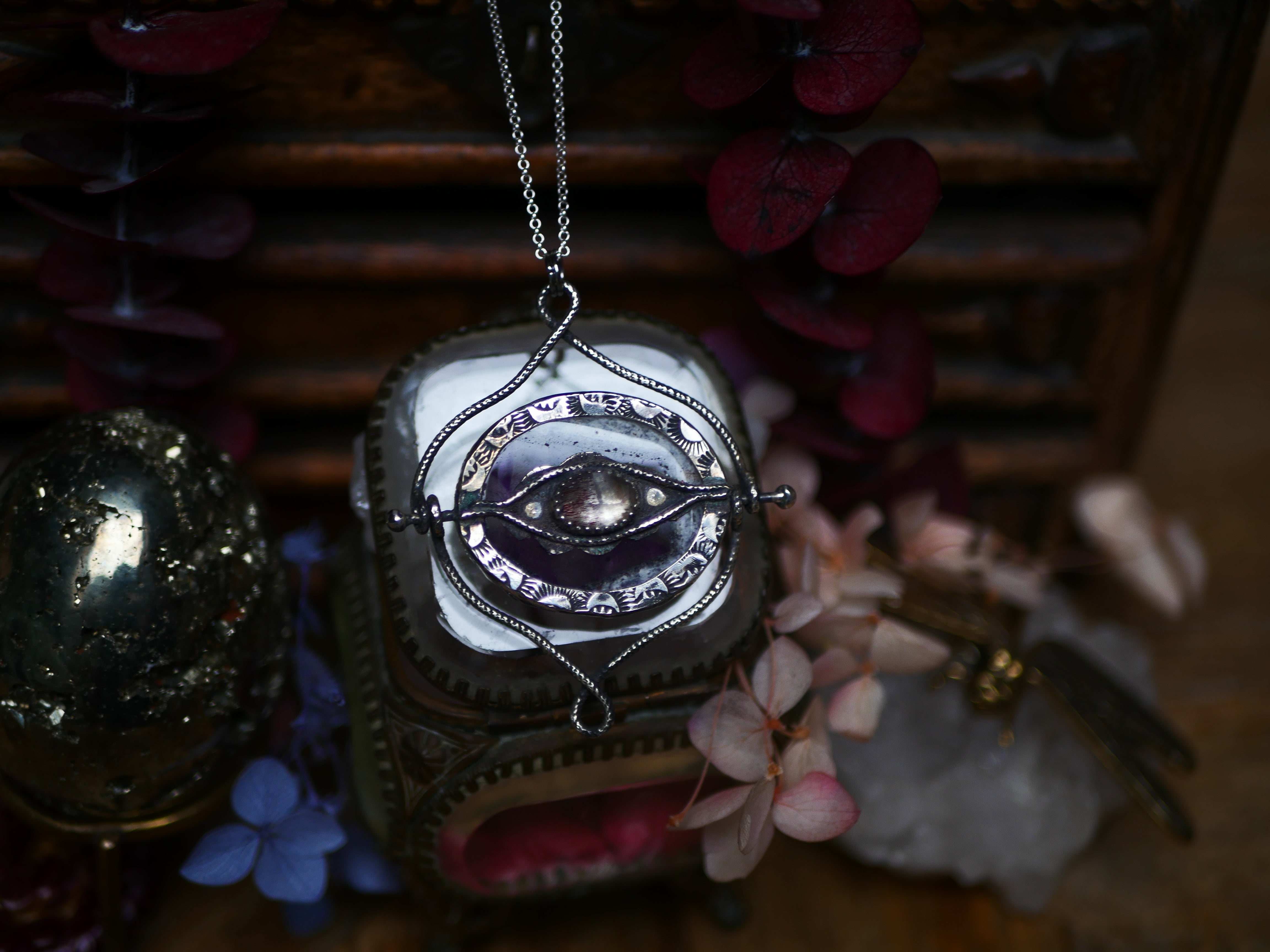 Talisman réversible - Améthyste Trapiche & Super Seven - Argent 925