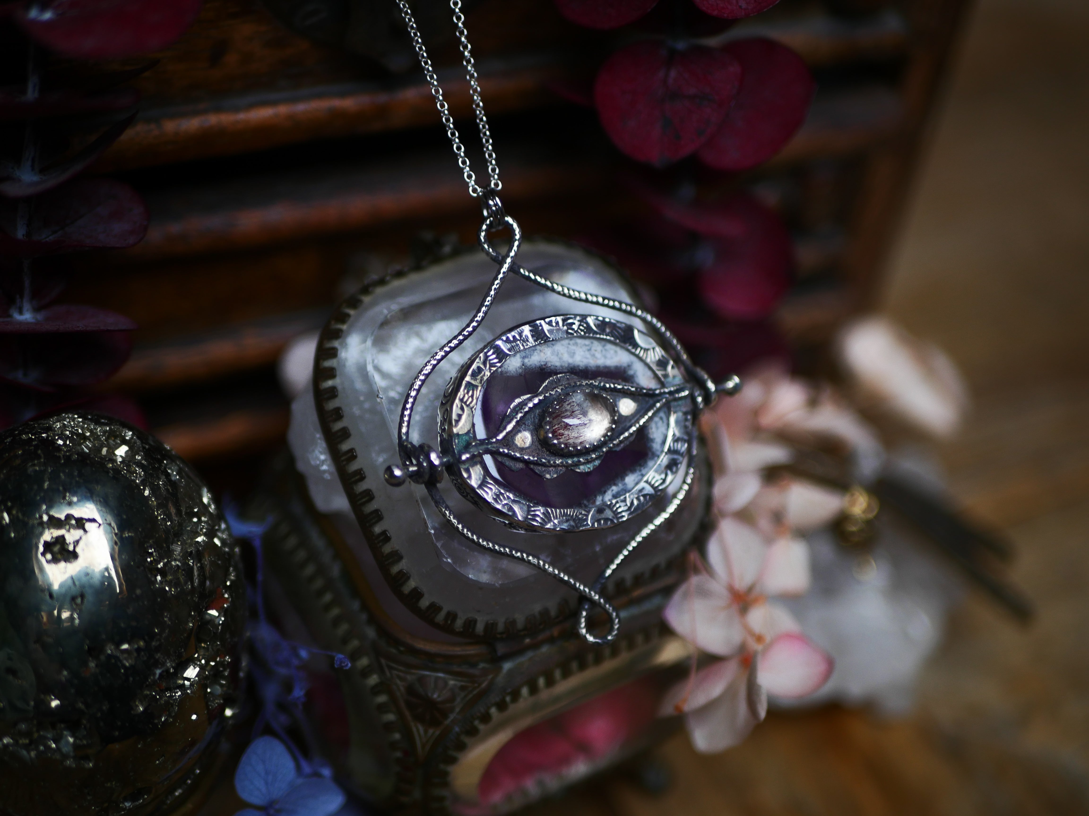 Talisman réversible - Améthyste Trapiche & Super Seven - Argent 925