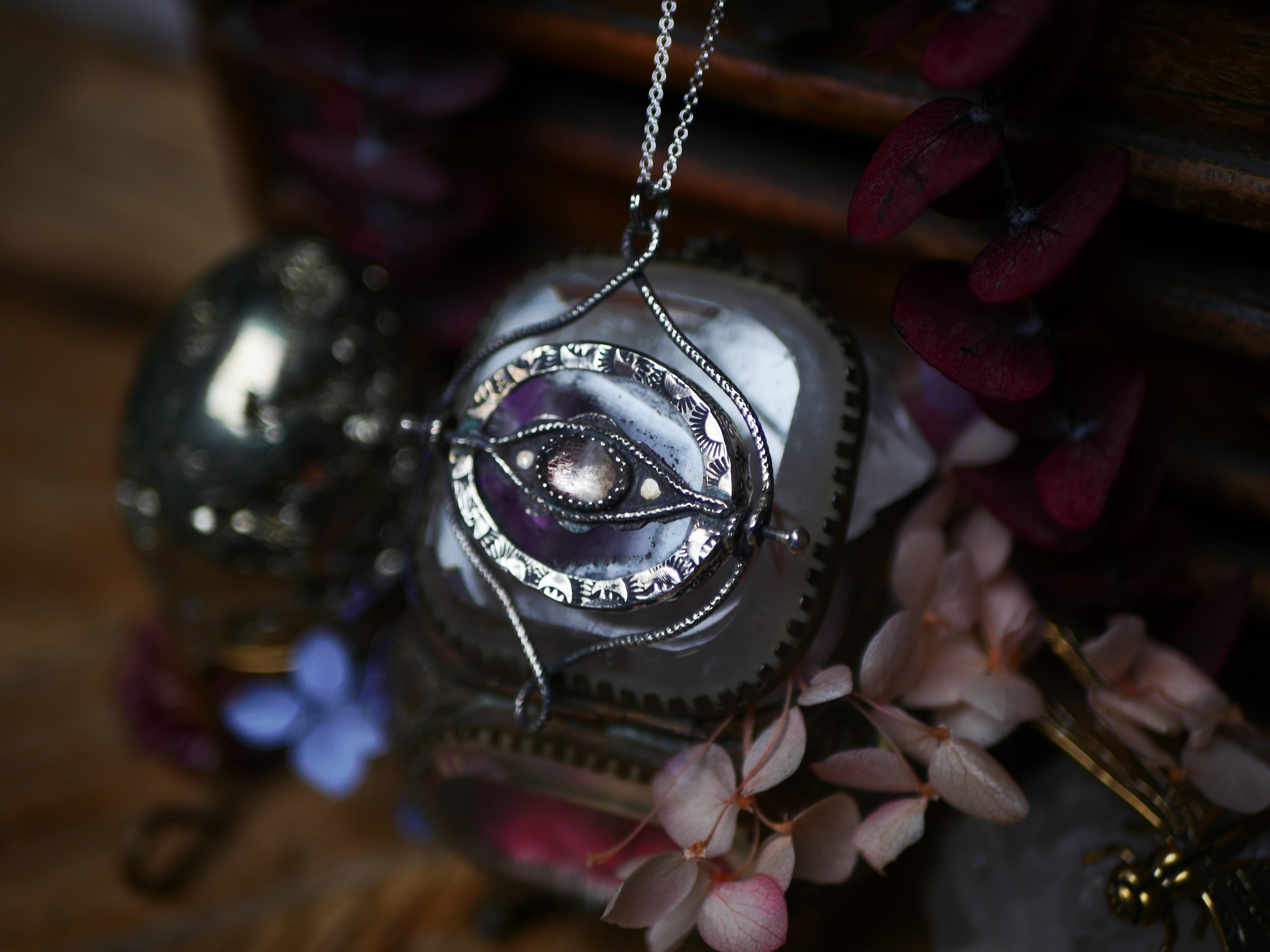 Talisman réversible - Améthyste Trapiche & Super Seven - Argent 925