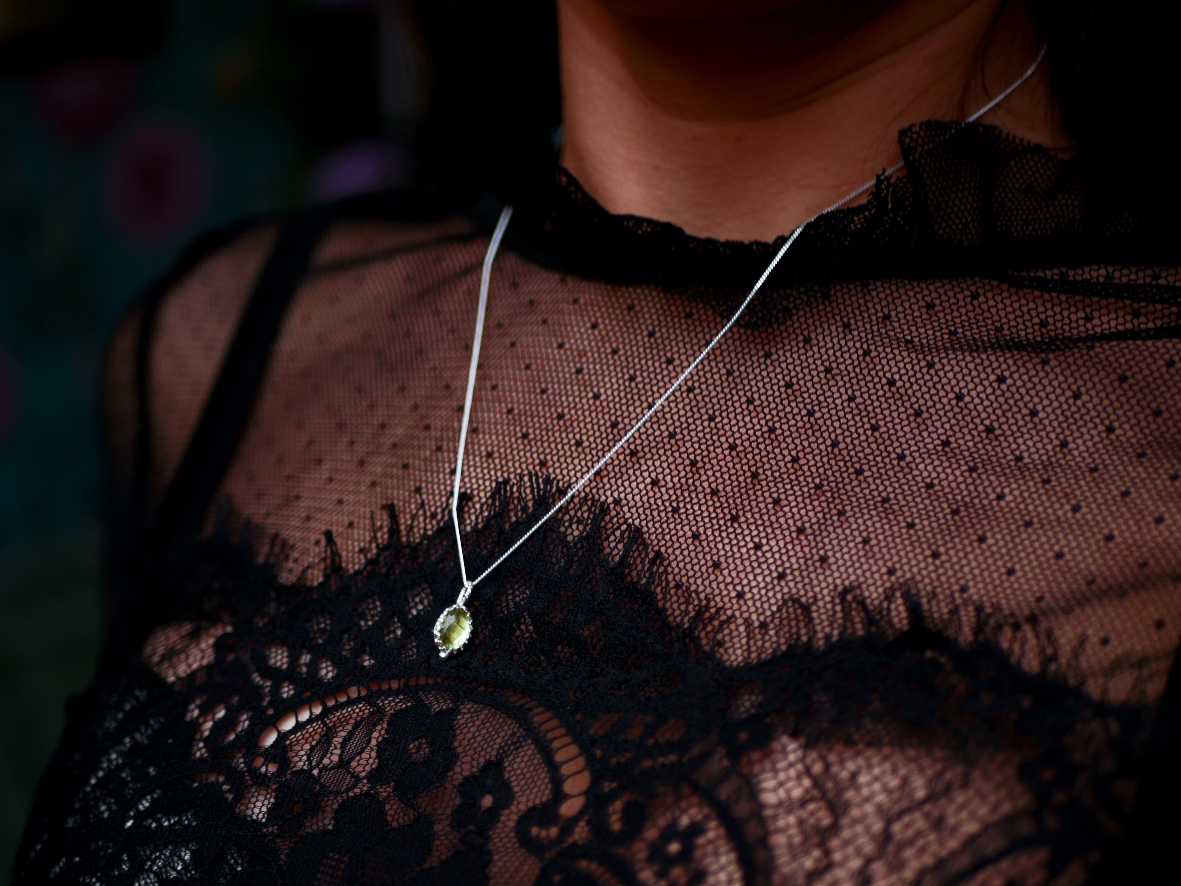 Collier "Simple" Péridot - Argent 925