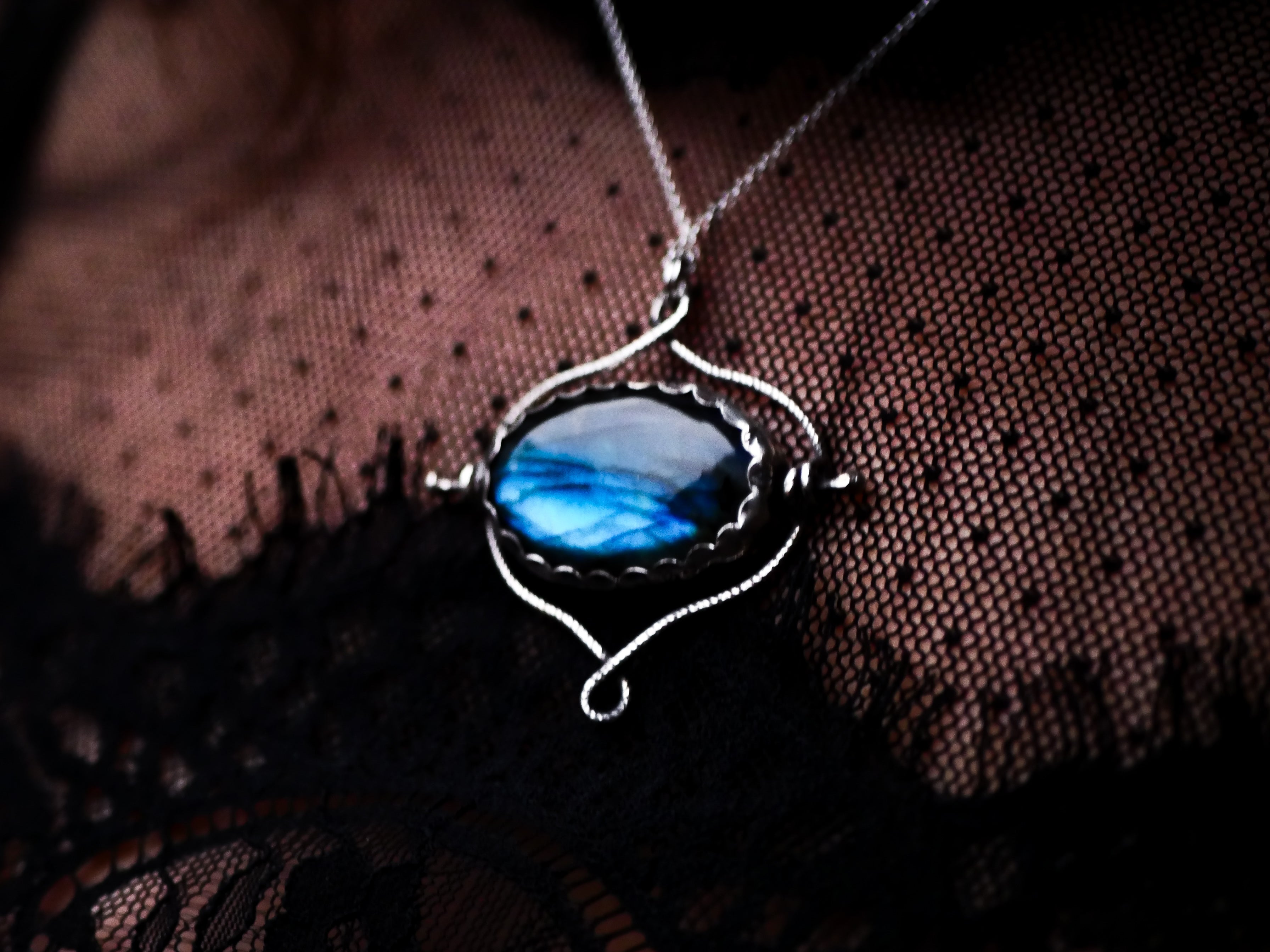 Talisman réversible - Labradorite & Péridot - Argent 925