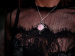 Charger l&#39;image dans la galerie, Talisman réversible - Quartz Rose &amp; Diamant d&#39;Herkimer- Argent 925
