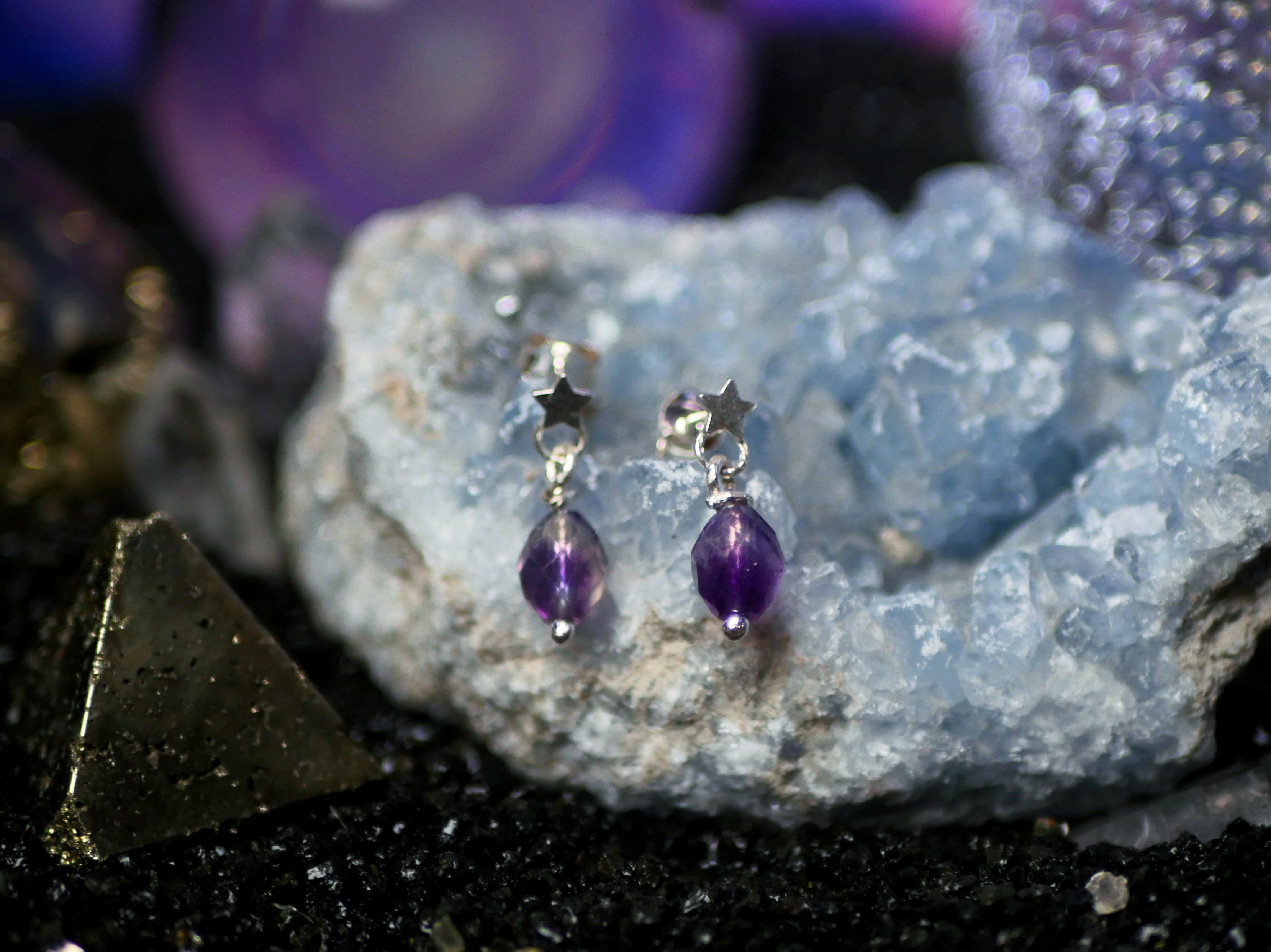 Boucles d'oreilles Cosmique III - Fluorine - Argent 925