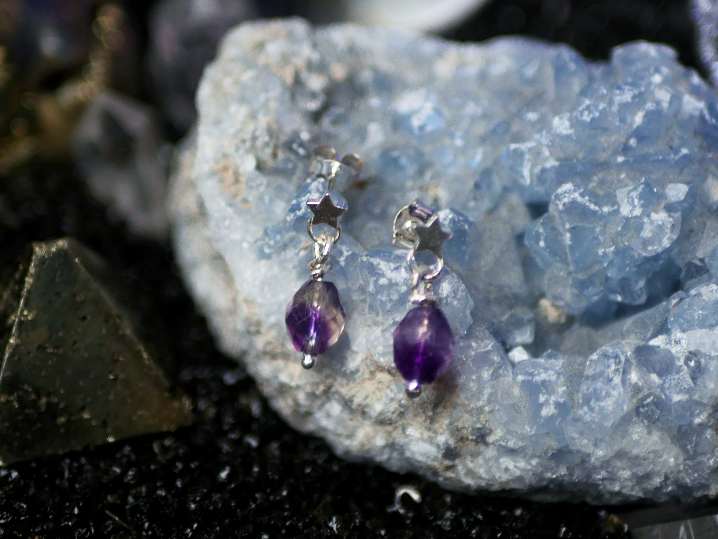 Boucles d'oreilles Cosmique III - Fluorine - Argent 925