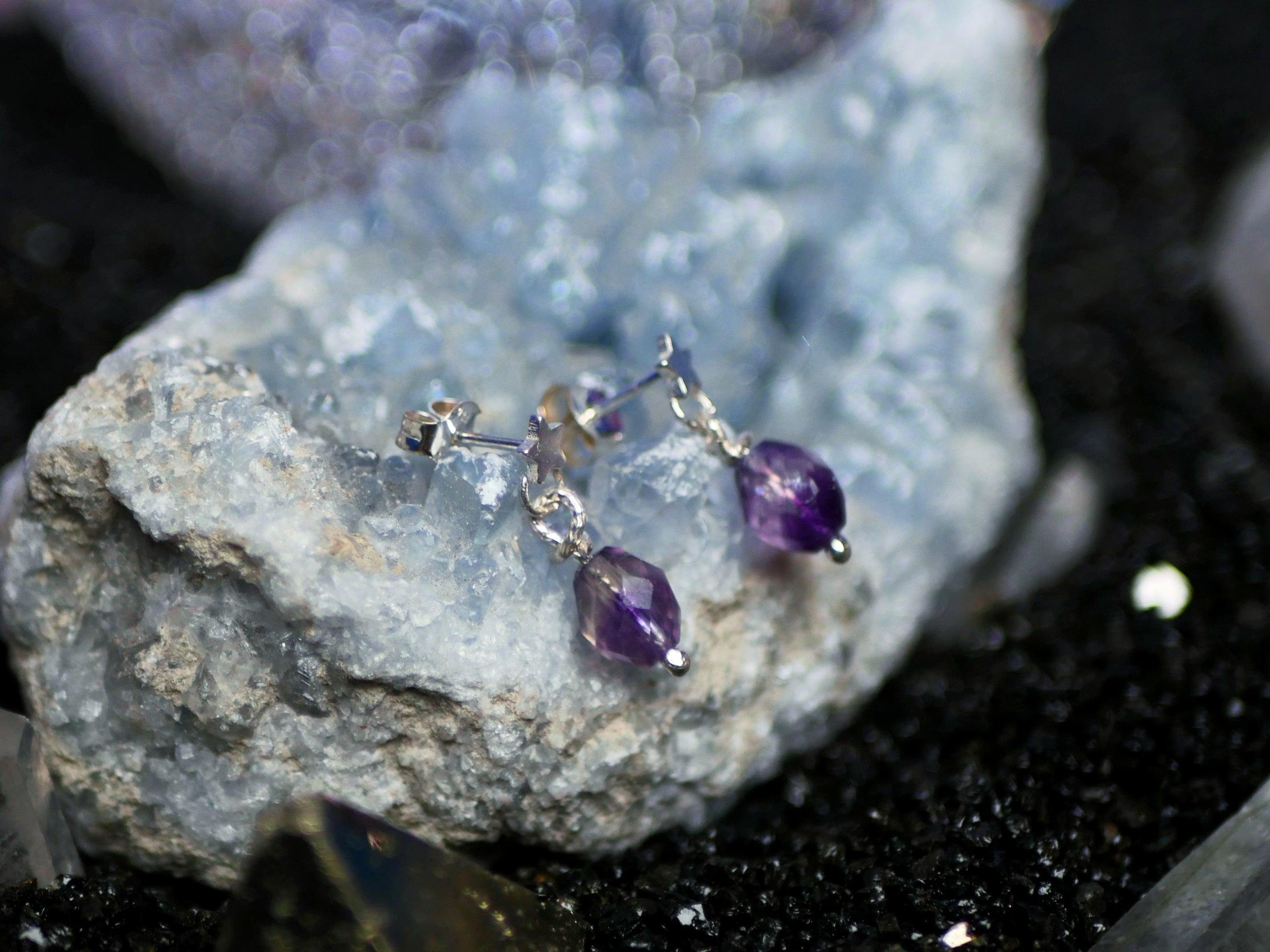 Boucles d'oreilles Cosmique III - Fluorine - Argent 925