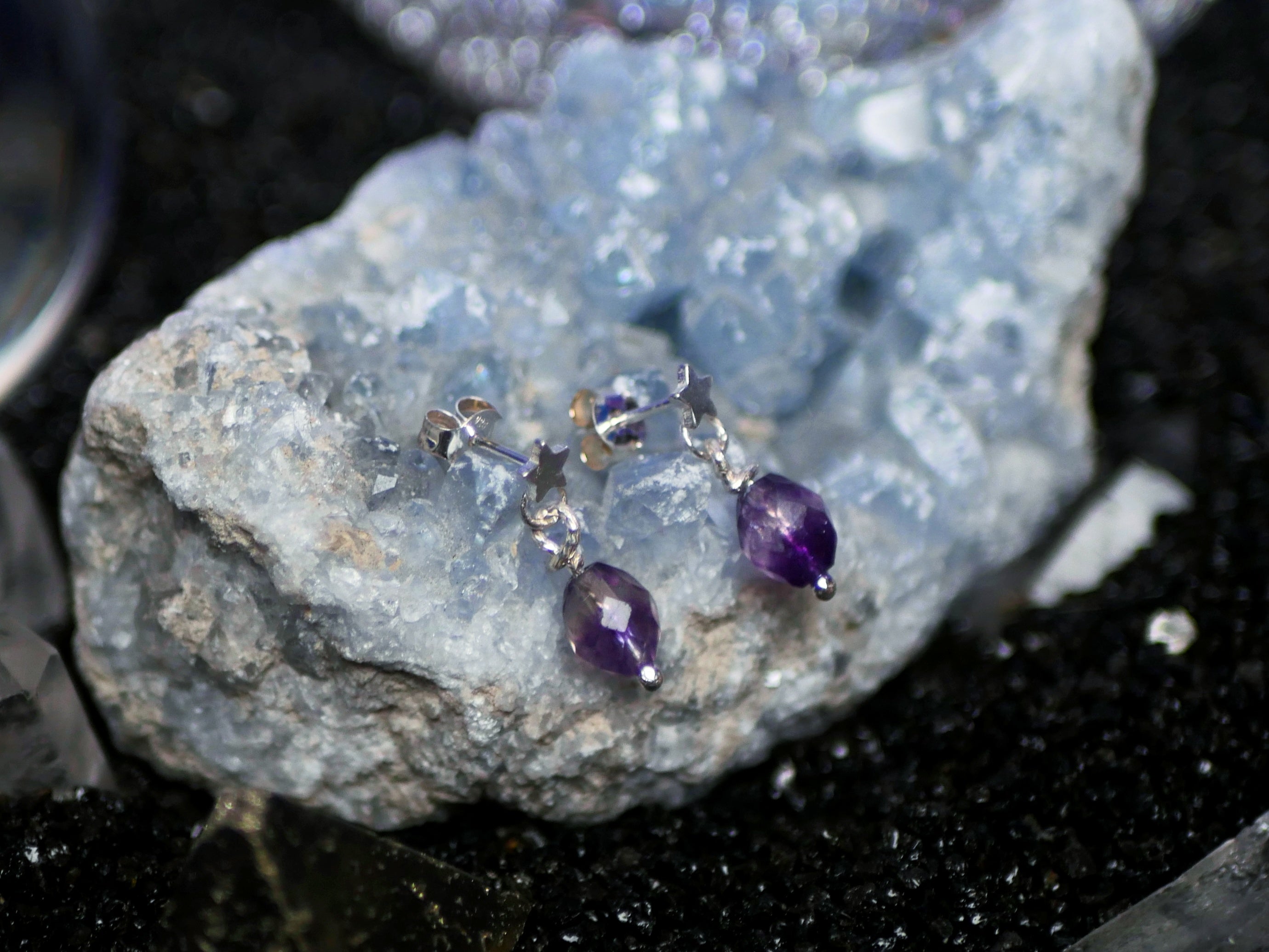 Boucles d'oreilles Cosmique III - Fluorine - Argent 925