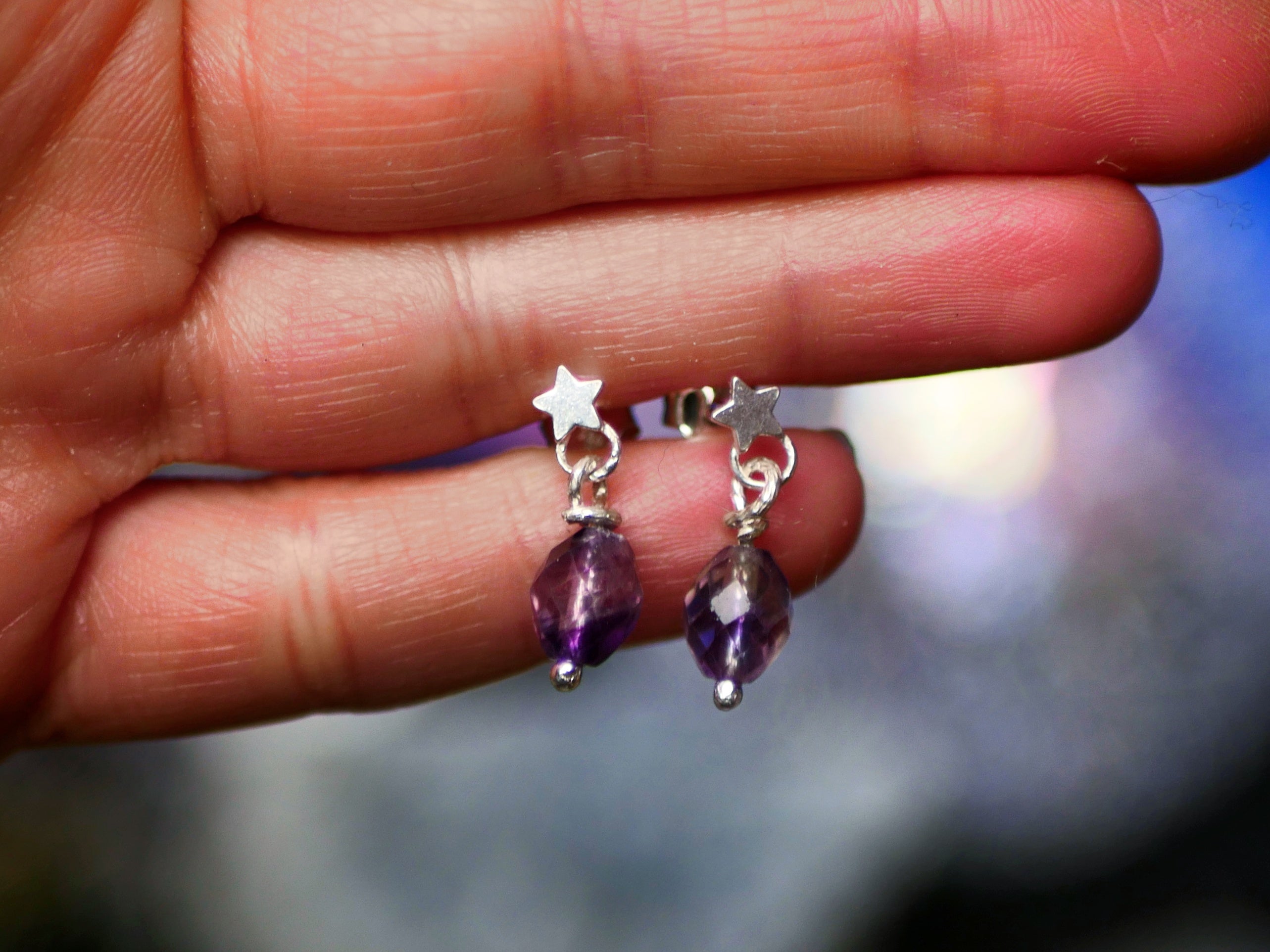 Boucles d'oreilles Cosmique III - Fluorine - Argent 925