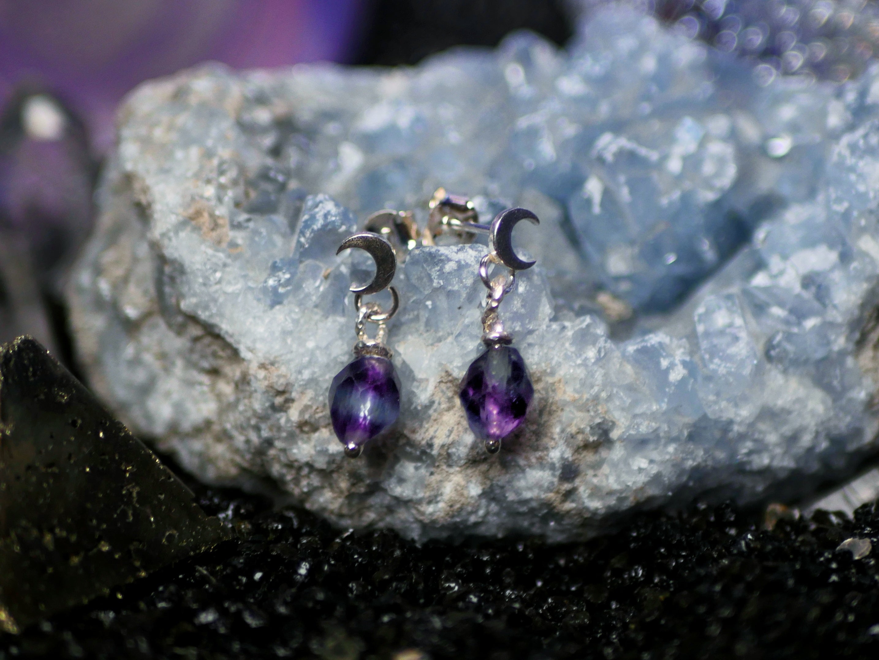 Boucles d'oreilles Cosmique II - Fluorine - Argent 925