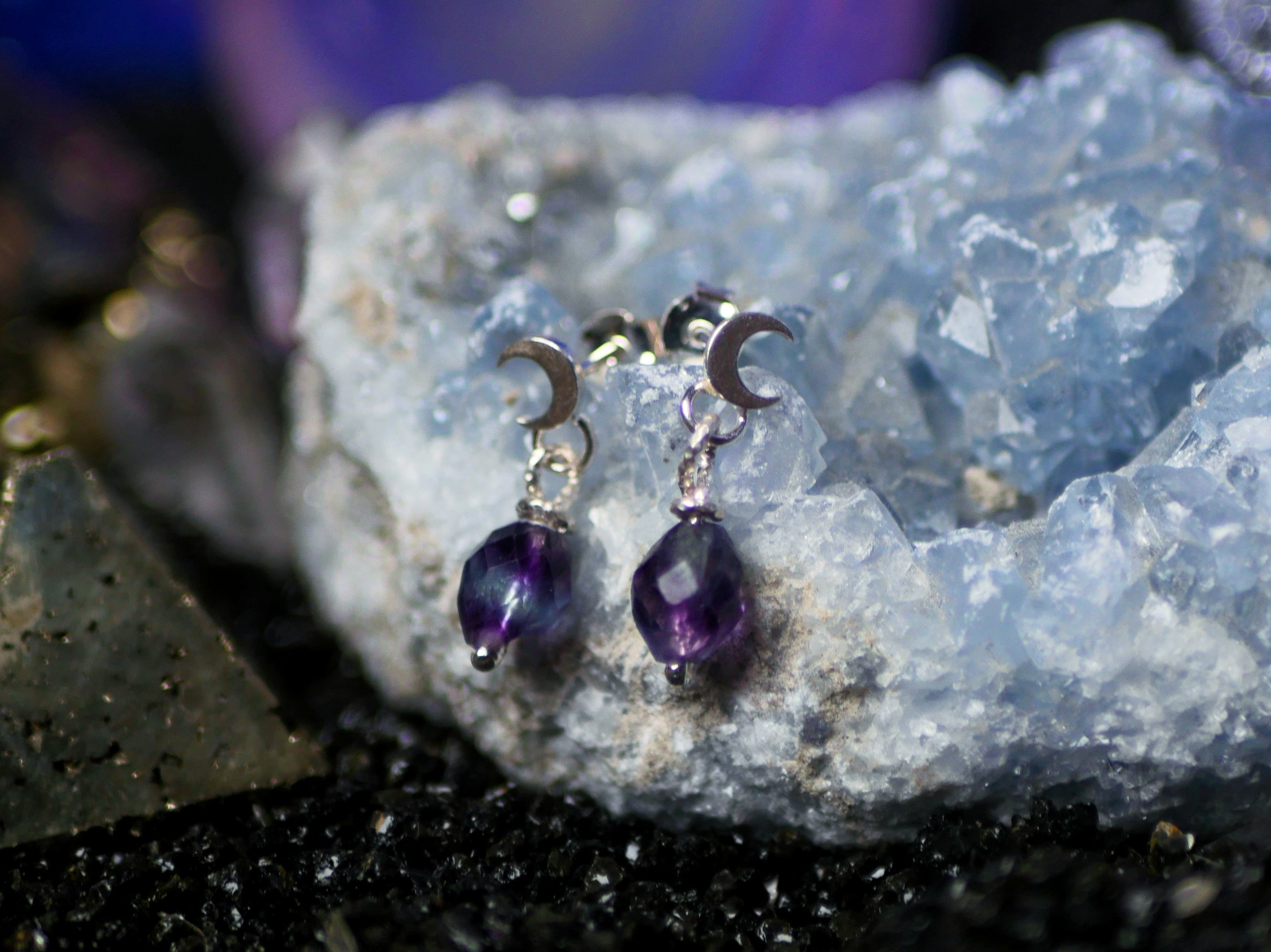 Boucles d'oreilles Cosmique II - Fluorine - Argent 925