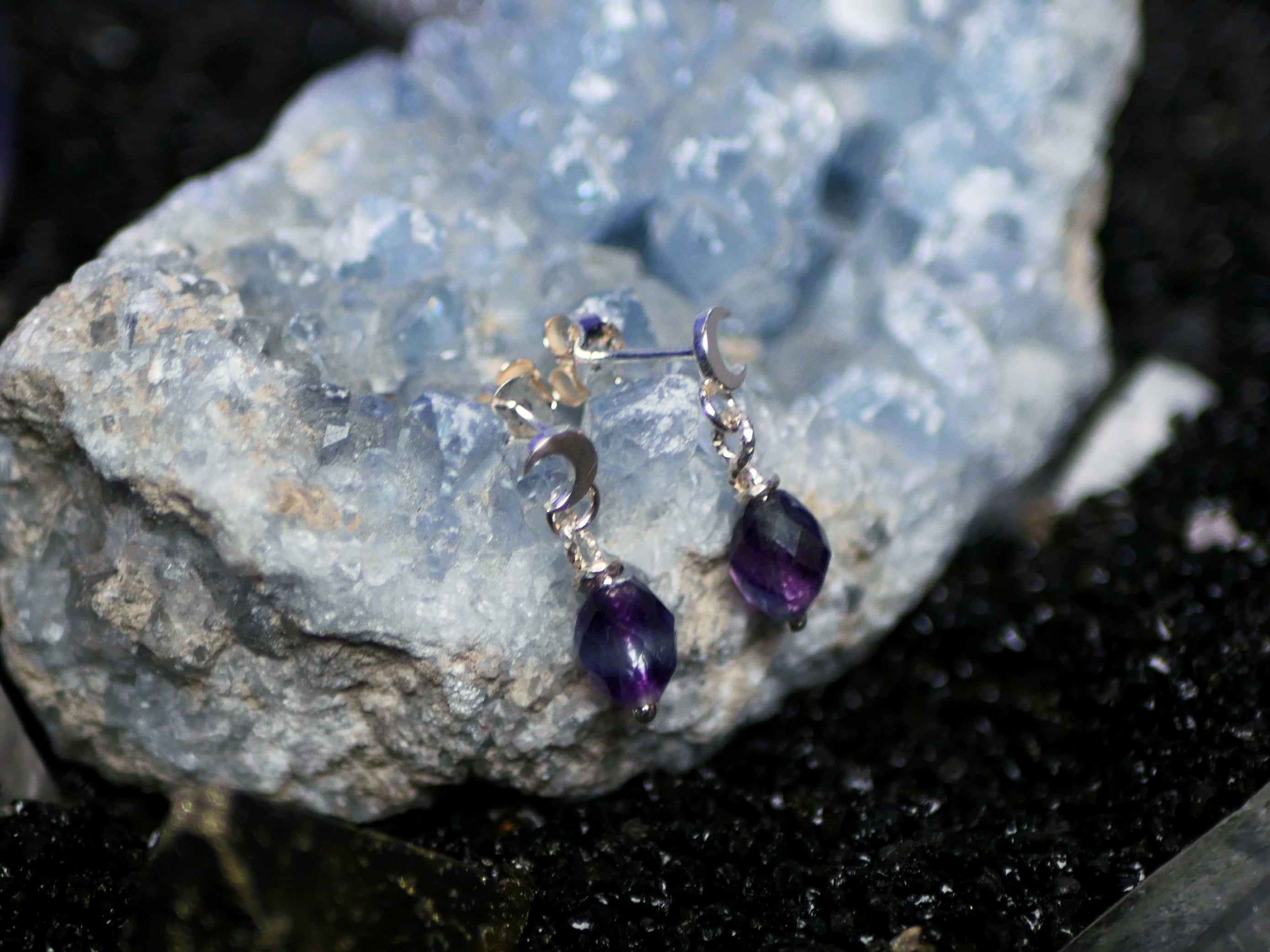 Boucles d'oreilles Cosmique II - Fluorine - Argent 925