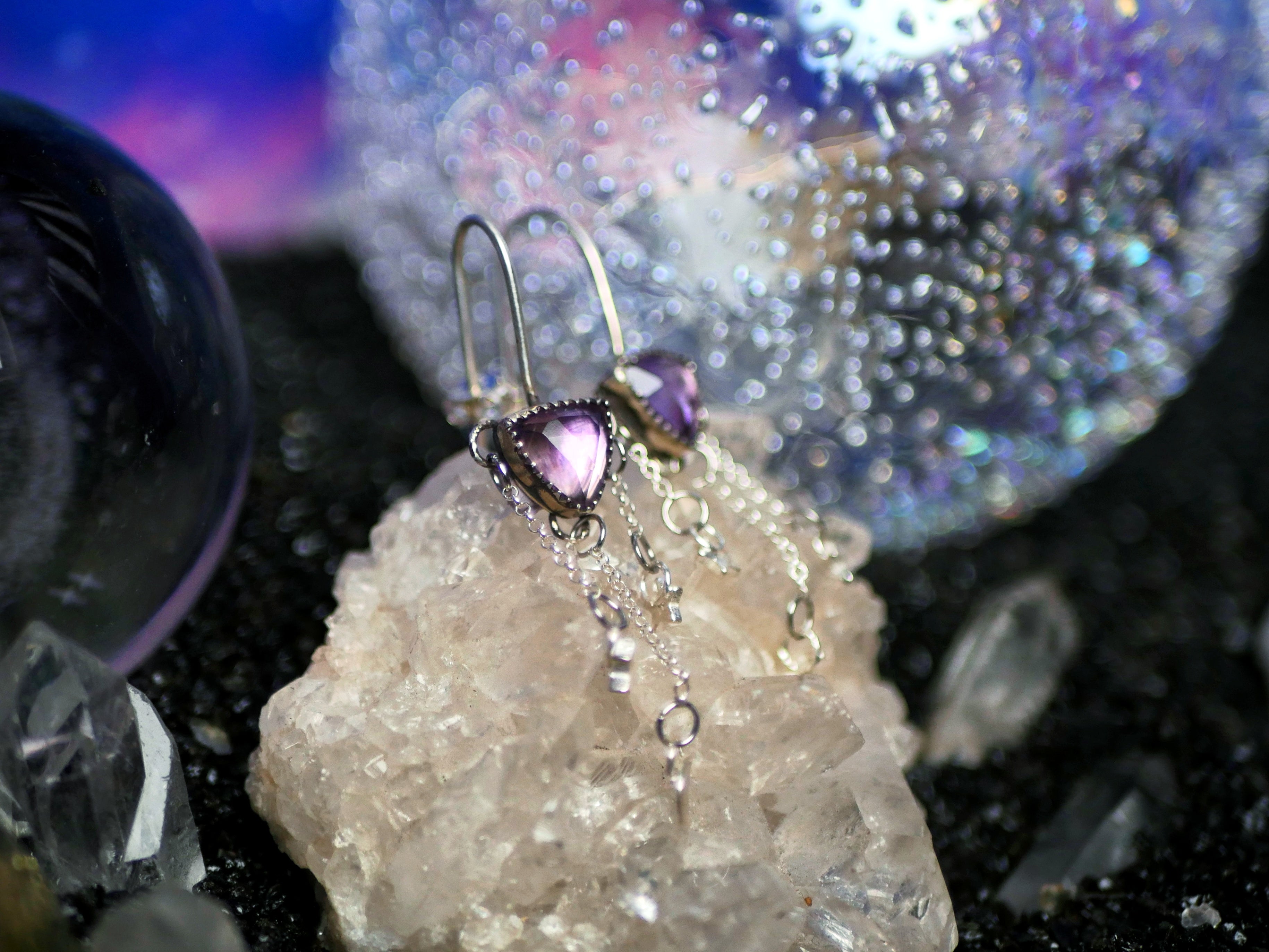 Boucles d'oreilles Cosmique I - Améthyste - Argent 925