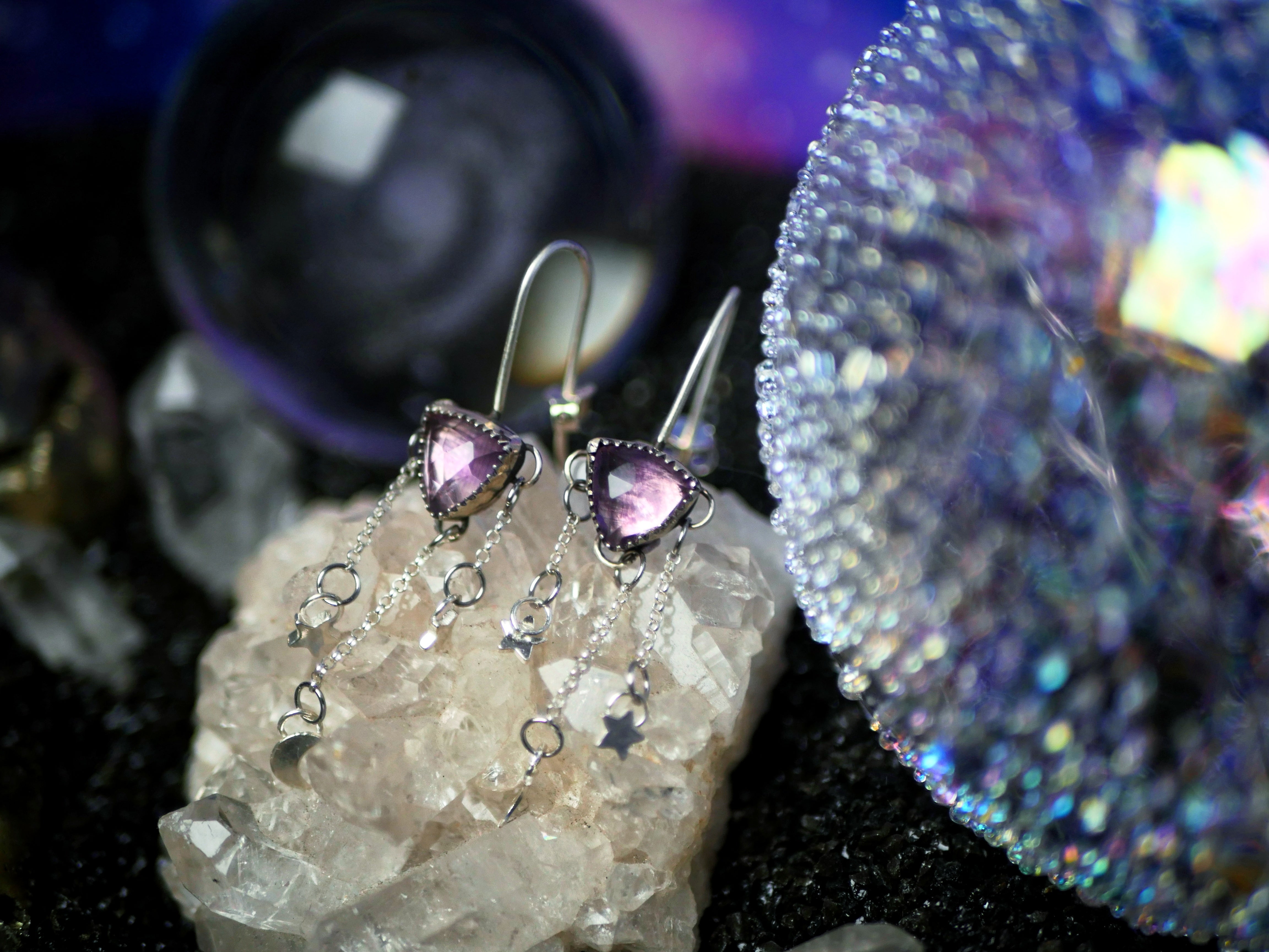 Boucles d'oreilles Cosmique I - Améthyste - Argent 925