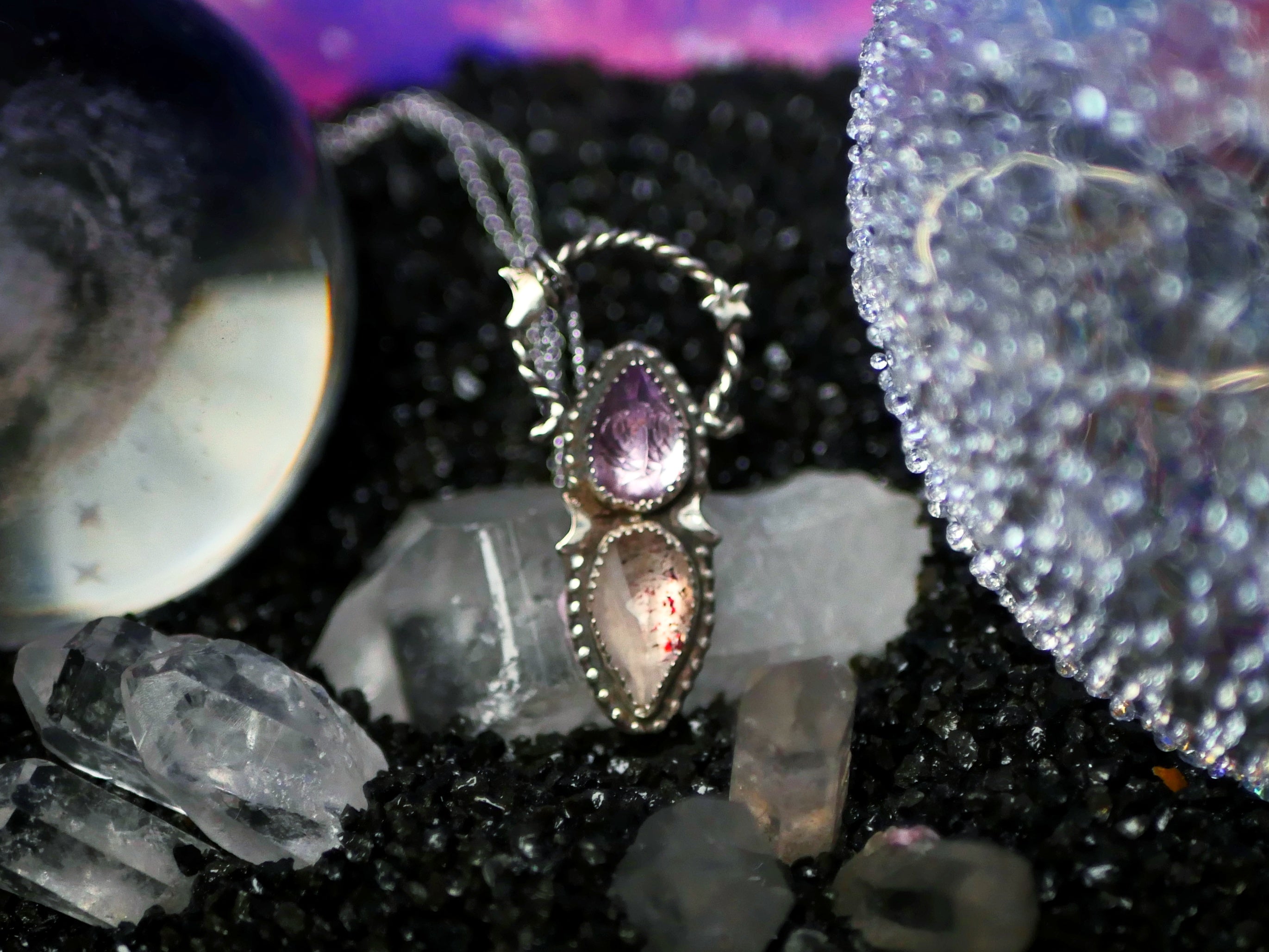 Collier Cosmique V - Améthyste & Super Seven - Argent 925