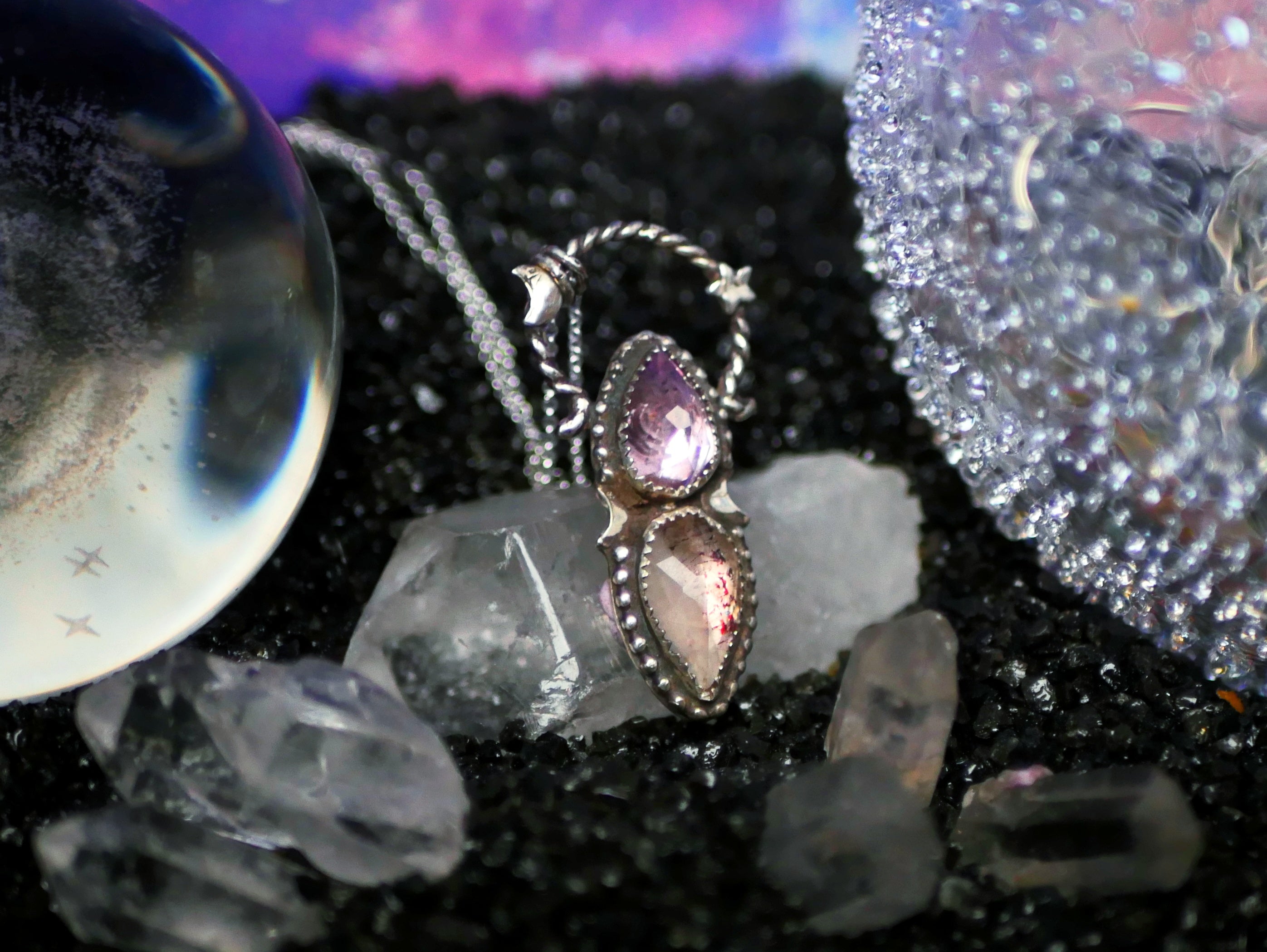 Collier Cosmique V - Améthyste & Super Seven - Argent 925