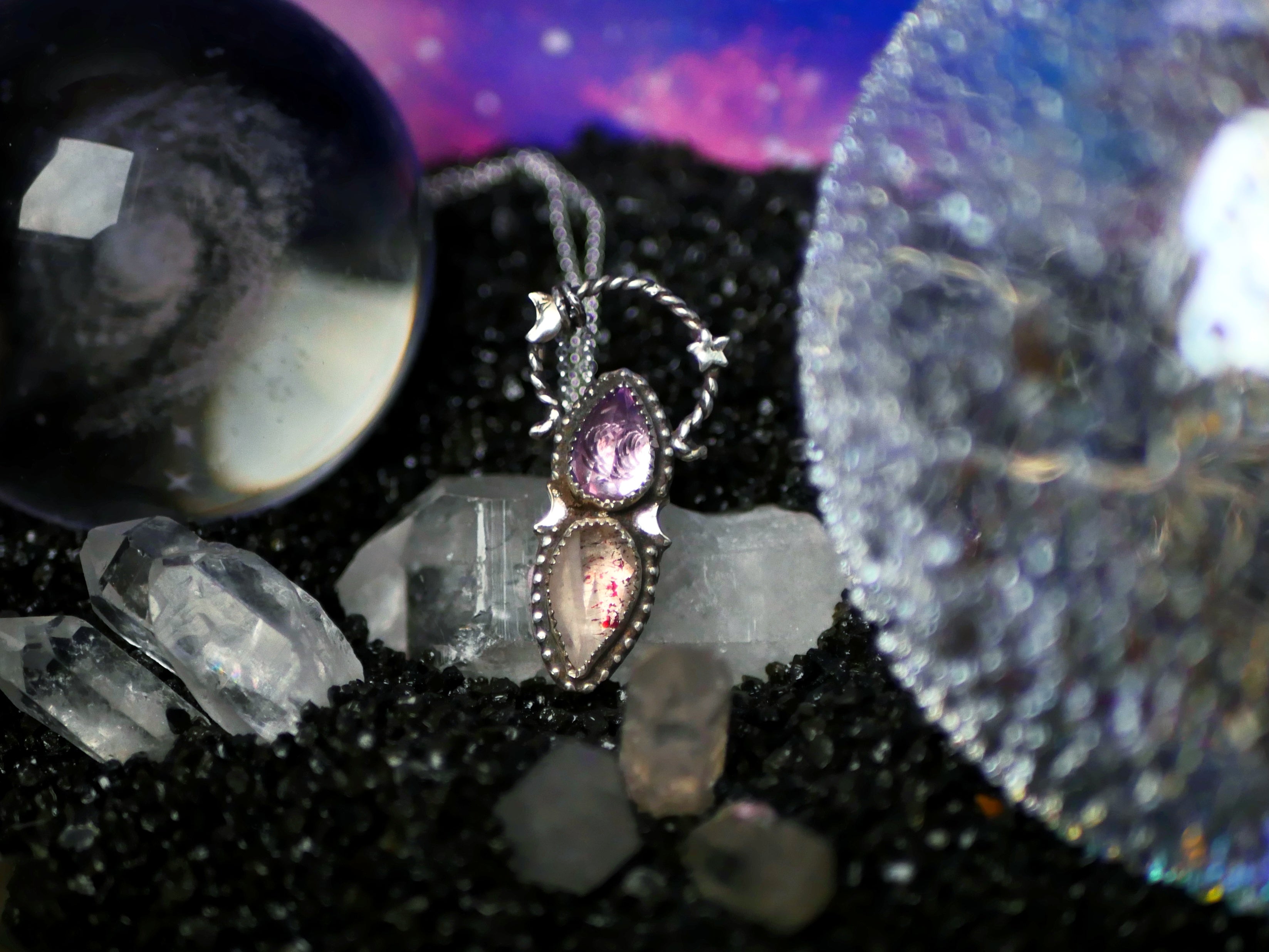 Collier Cosmique V - Améthyste & Super Seven - Argent 925