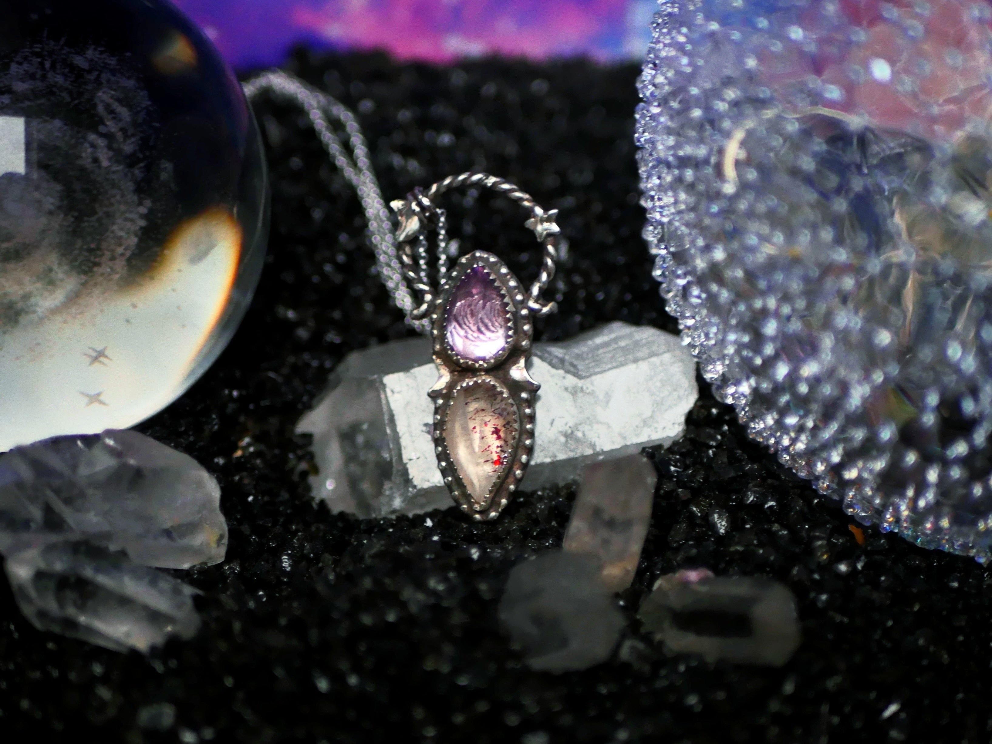 Collier Cosmique V - Améthyste & Super Seven - Argent 925