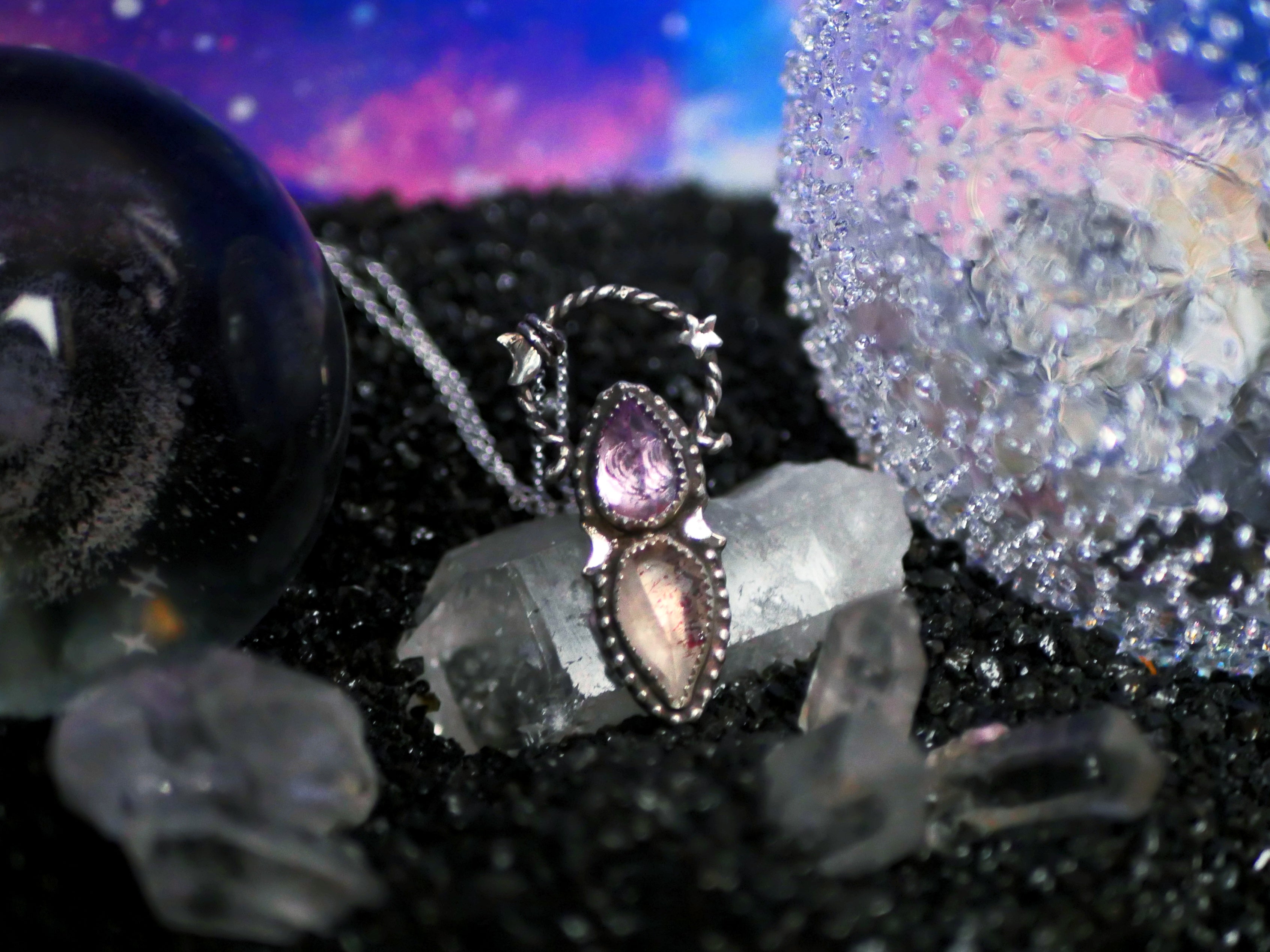Collier Cosmique V - Améthyste & Super Seven - Argent 925