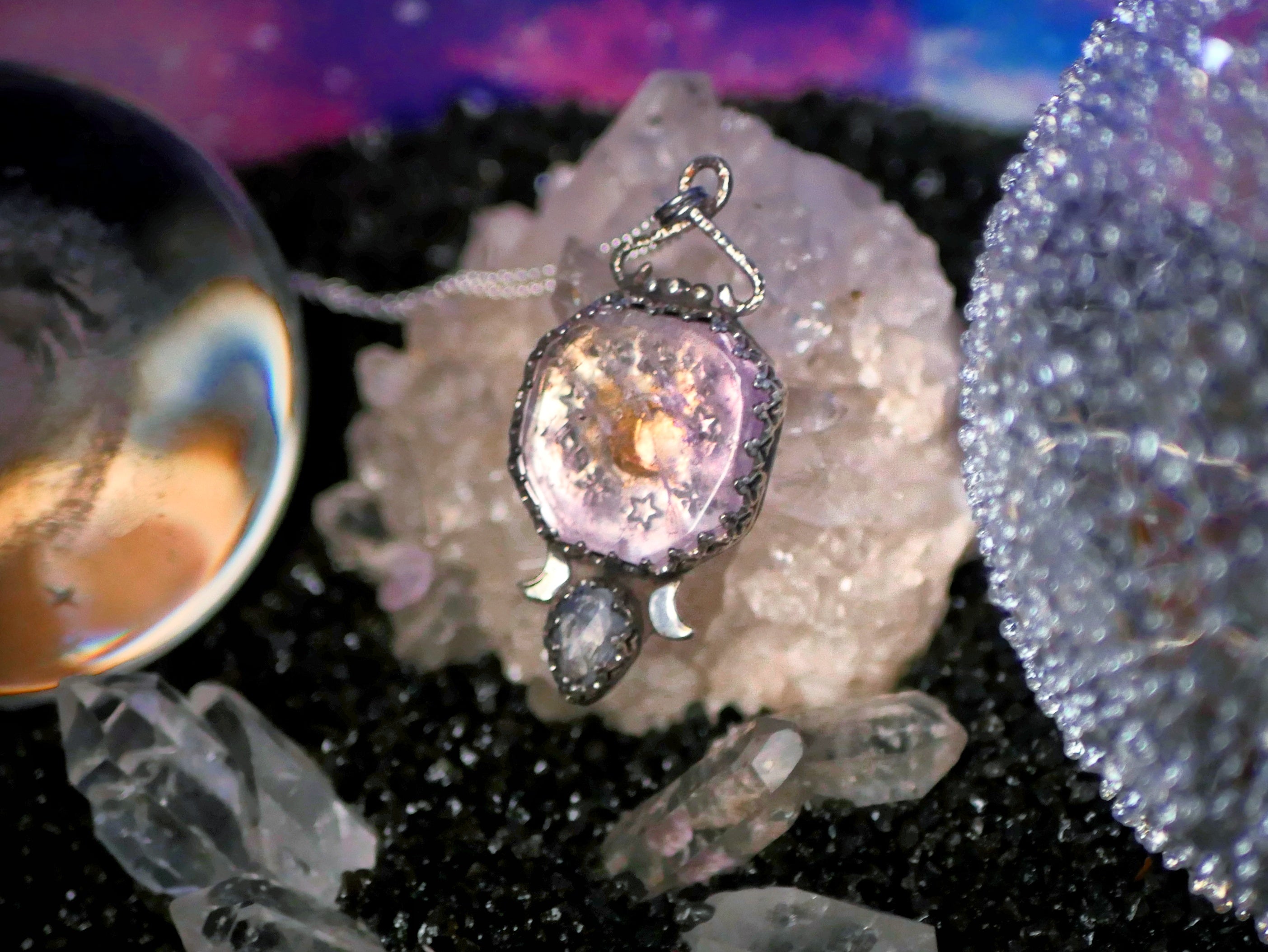 Collier Cosmique III - Améthyste & Tanzanite - Argent 925