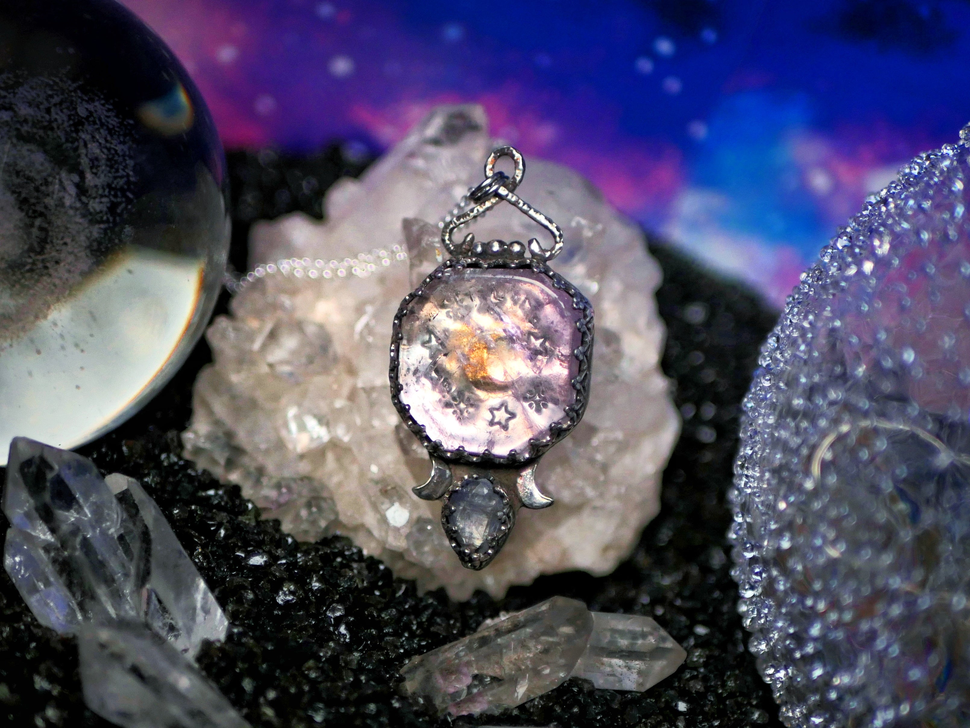 Collier Cosmique III - Améthyste & Tanzanite - Argent 925