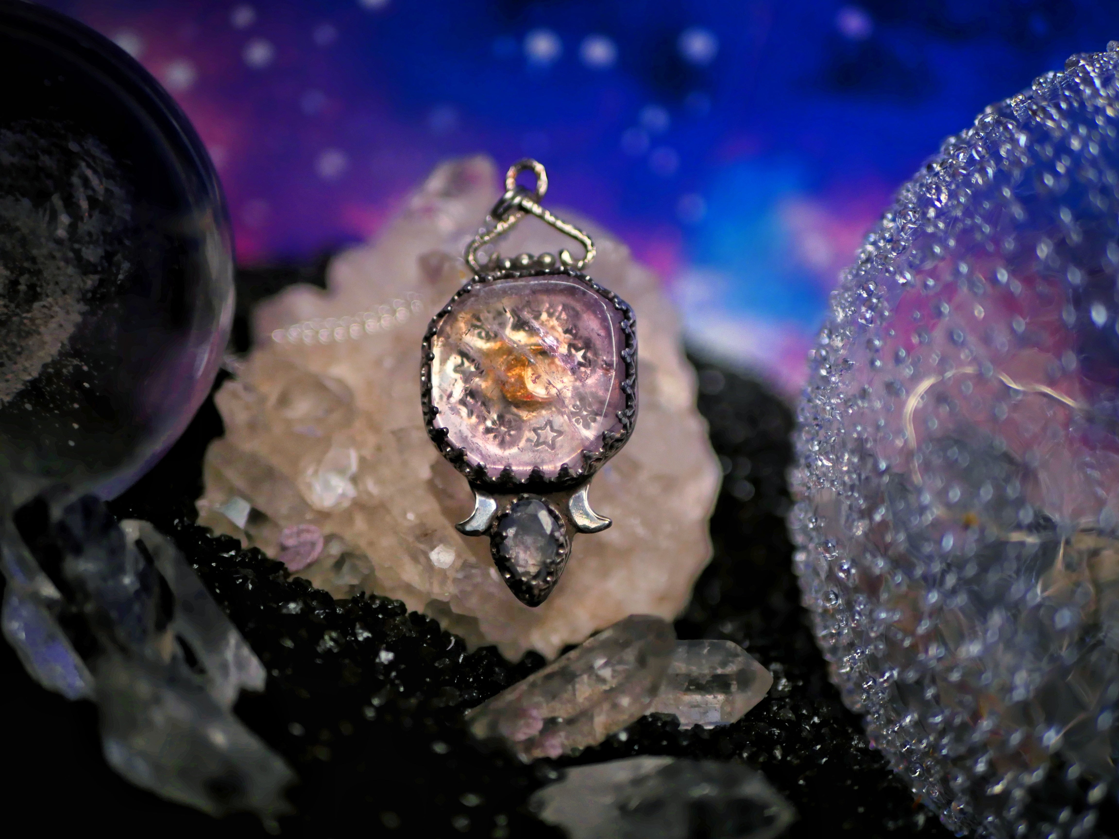 Collier Cosmique III - Améthyste & Tanzanite - Argent 925