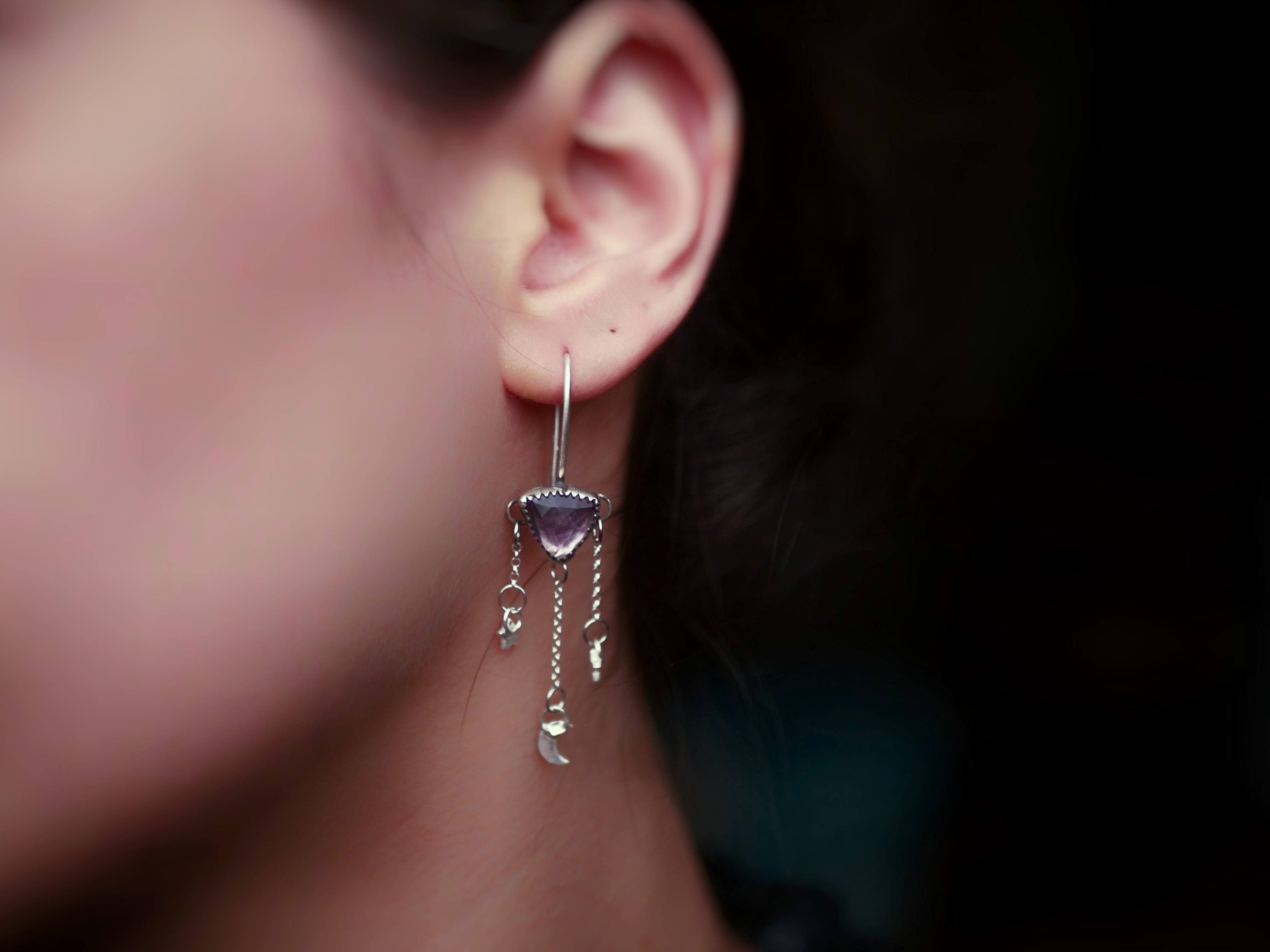 Boucles d'oreilles Cosmique I - Améthyste - Argent 925